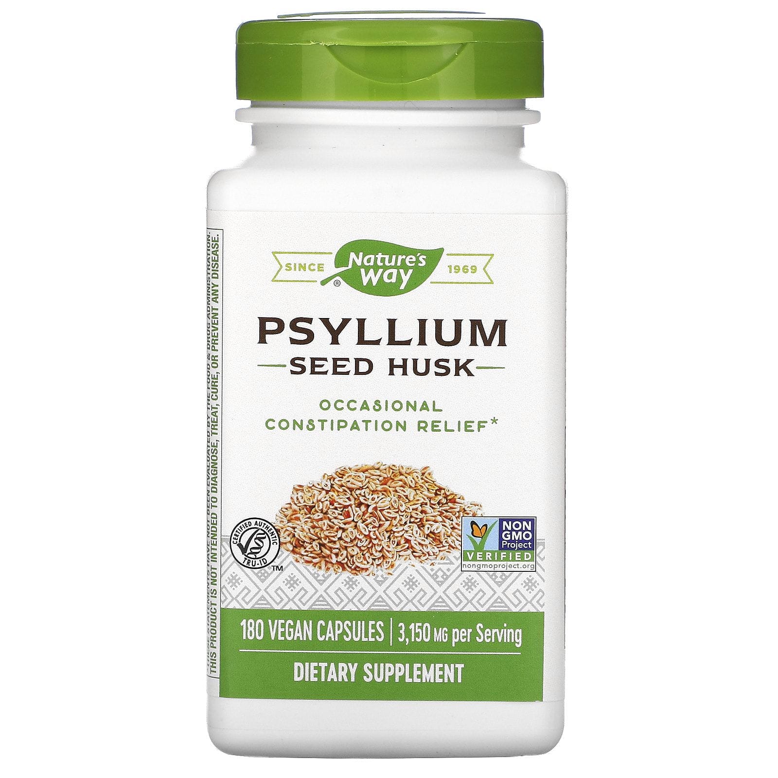 Nature's Way, Psyllium Seed Husk, 3,150 mg, 180 Vegan Capsules