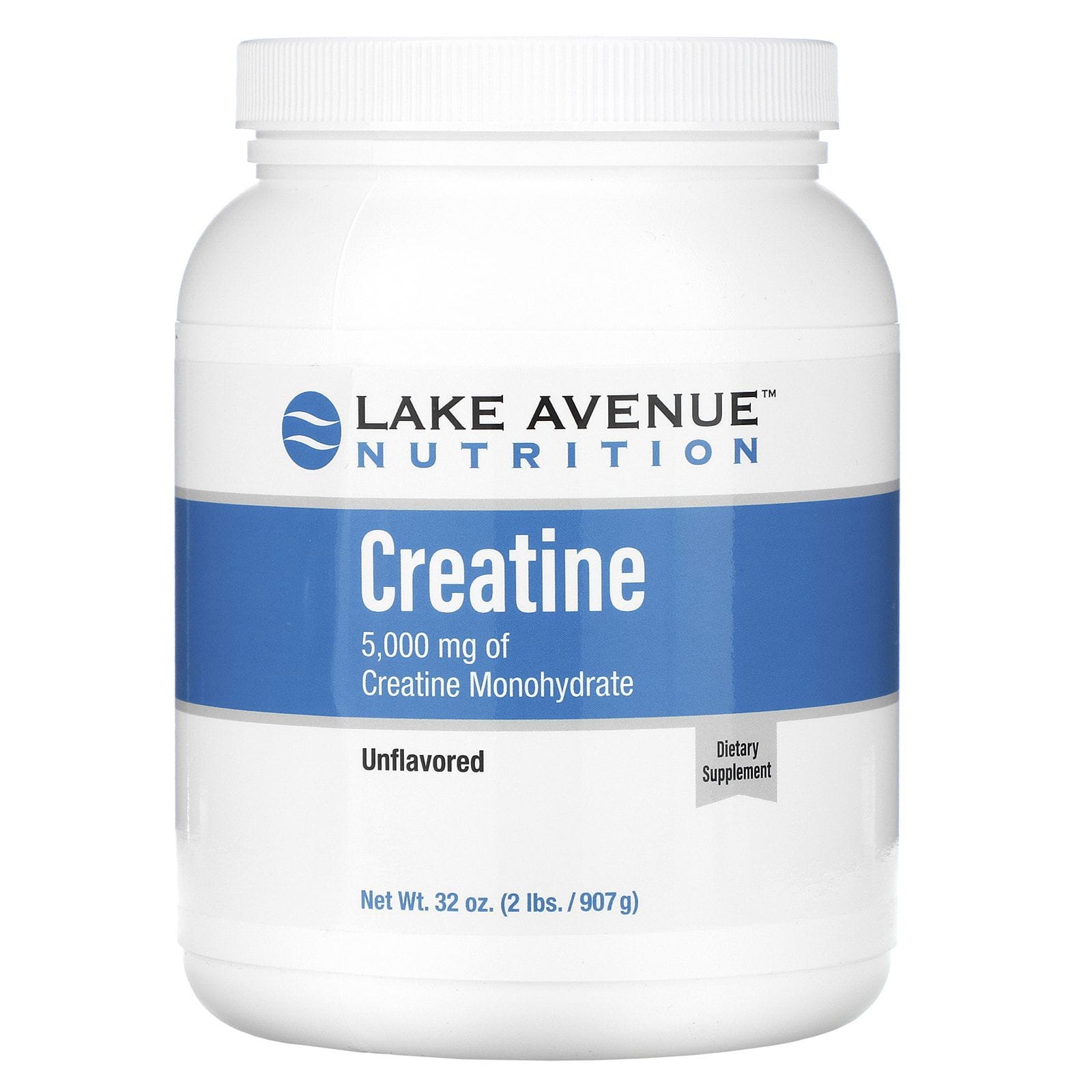 Lake Avenue Nutrition, Creatina en polvo, Sin sabor, 5000 mg, 907 g (32 oz)
