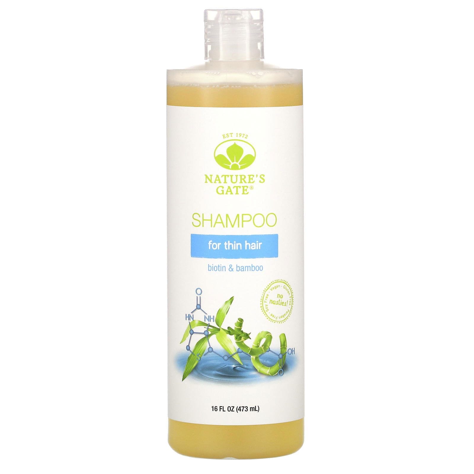Nature's Gate, Champú con biotina y bambú para cabello fino, 473 ml (16 oz. líq.)