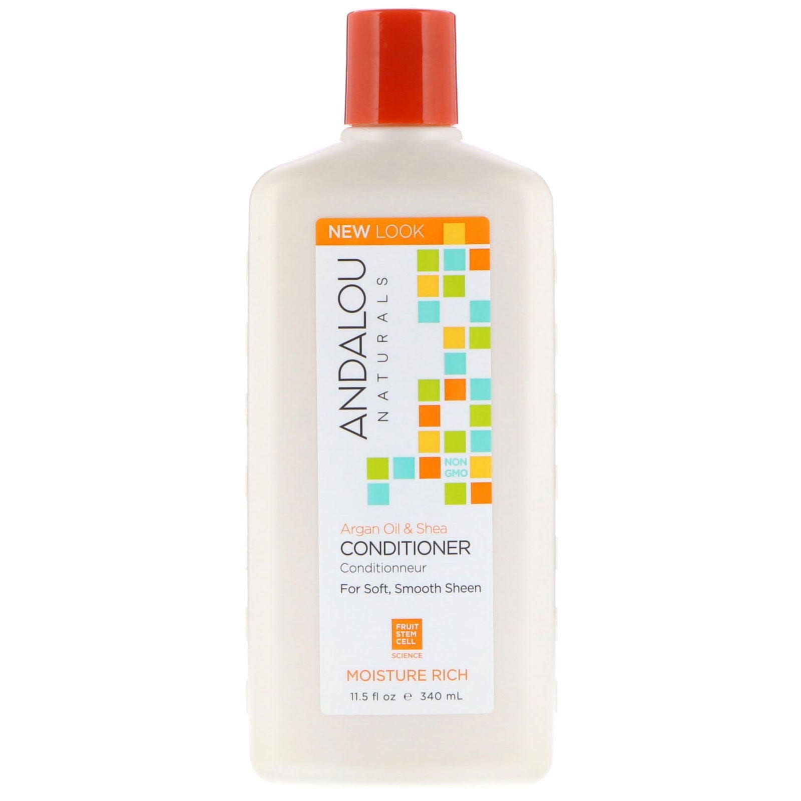 Andalou Naturals, Acondicionador, rico en humedad, para un brillo liso y suave, aceite de argán y karité, 340 ml (11.5 oz)