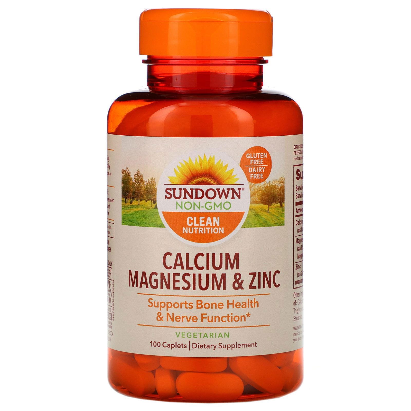 Sundown Naturals, Calcio, magnesio y zinc, 100 comprimidos