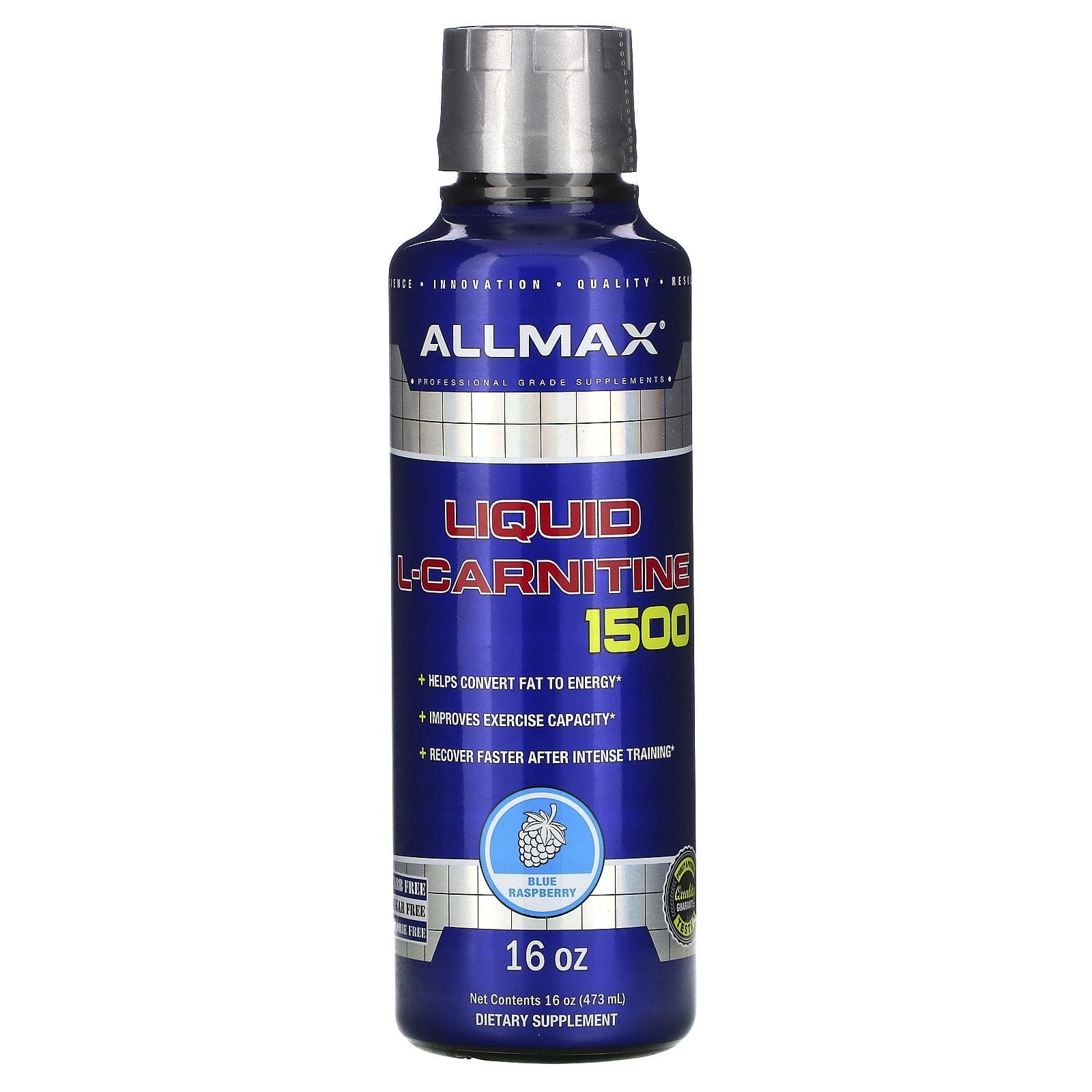 ALLMAX Nutrition, L-carnitina líquida 1500, frambuesa azul, 473 ml (16 oz)