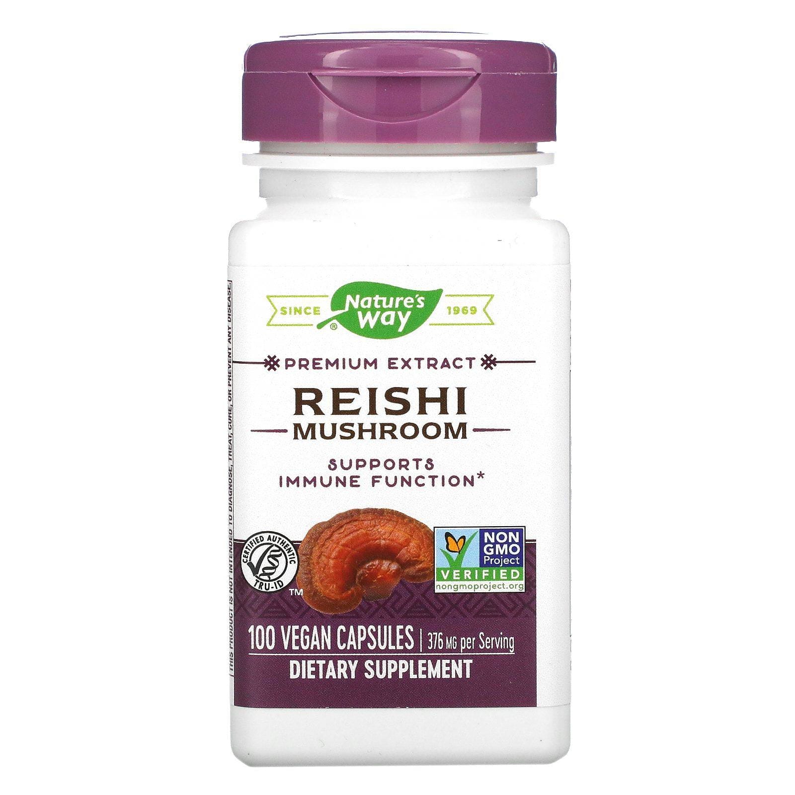 Nature's Way, Hongo reishi, 376 mg, 100 cápsulas veganas