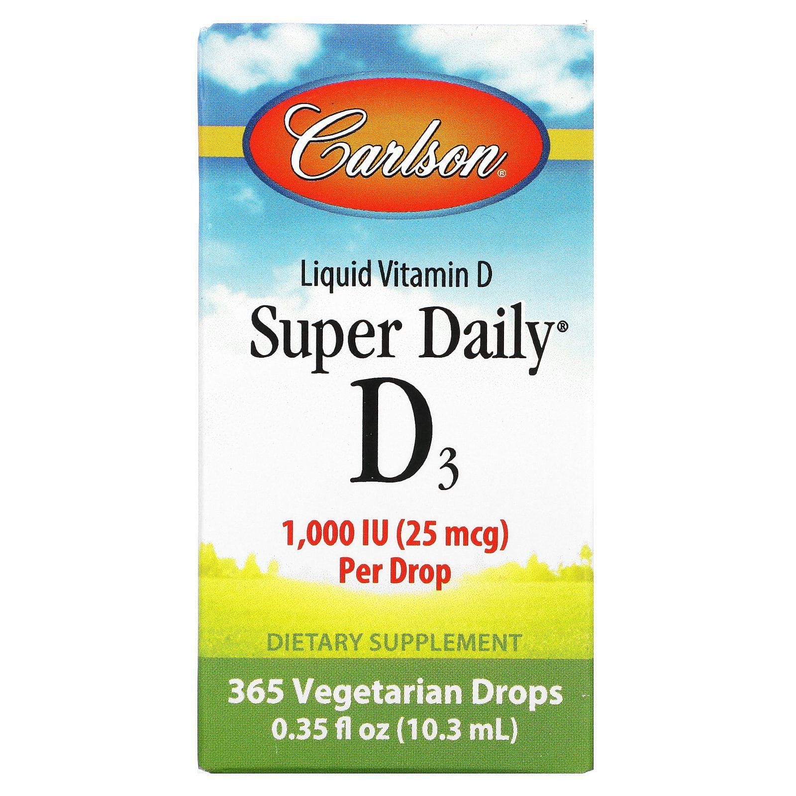 Carlson Labs, Super Diaria D3, 1000 IU, 0.35 fl oz (10.3 ml)