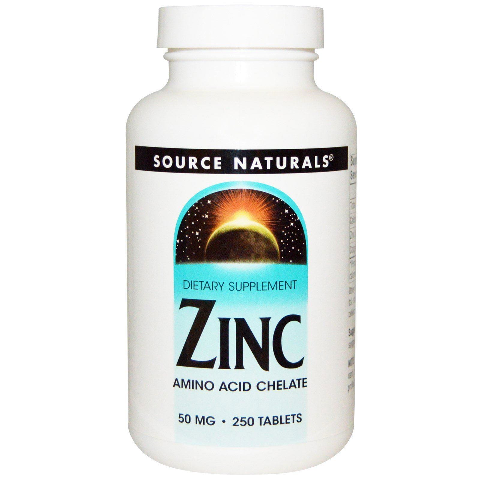 Source Naturals, Zinc, 50 mg, 250 Tabletas