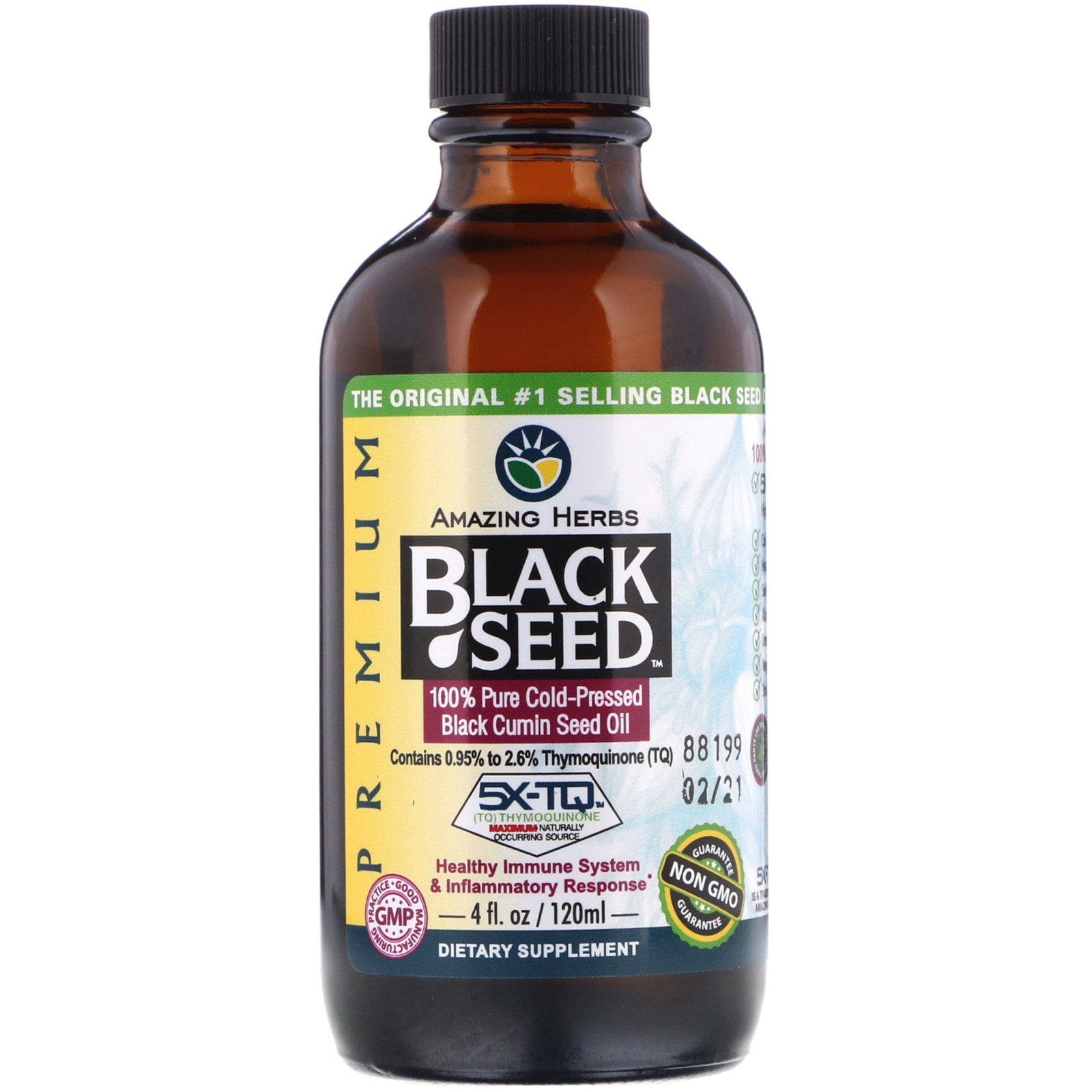Amazing Herbs, Aceite de semilla de comino negro, 100 % puro, exprimido en frío, Semilla Negra, 4 oz líquidas (120 ml)