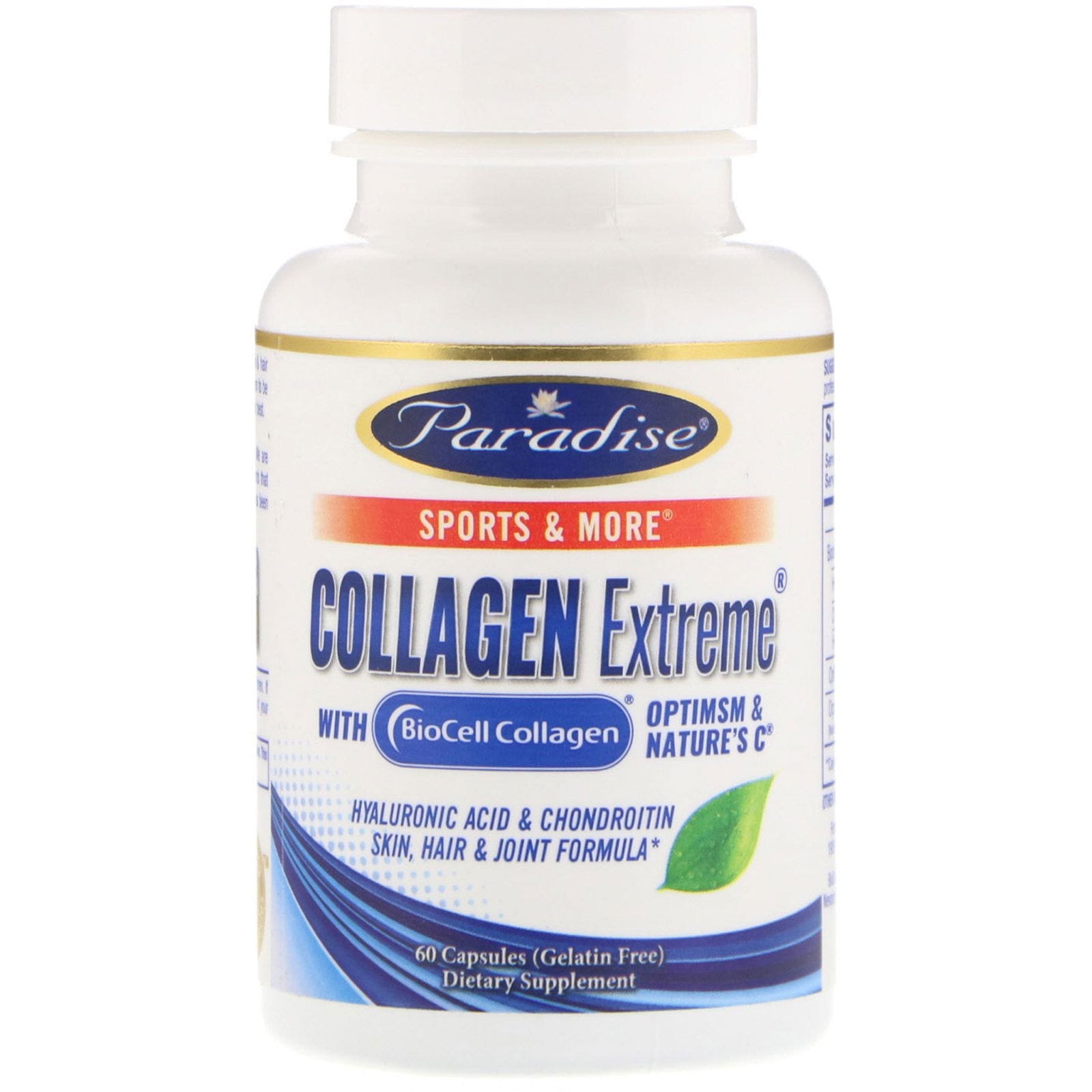 Paradise Herbs, Colágeno extremo con colágeno biocelular, 60 cápsulas