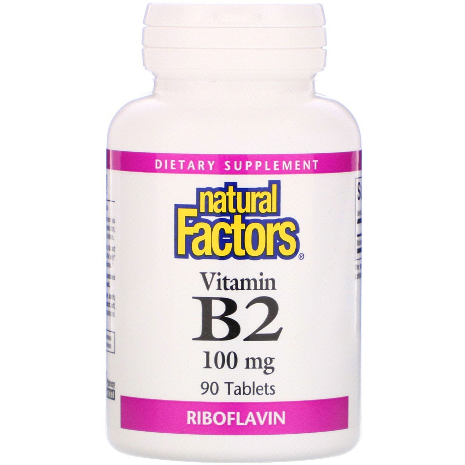 Natural Factors, Vitamin B2, Riboflavin, 100 mg, 90 Tablets