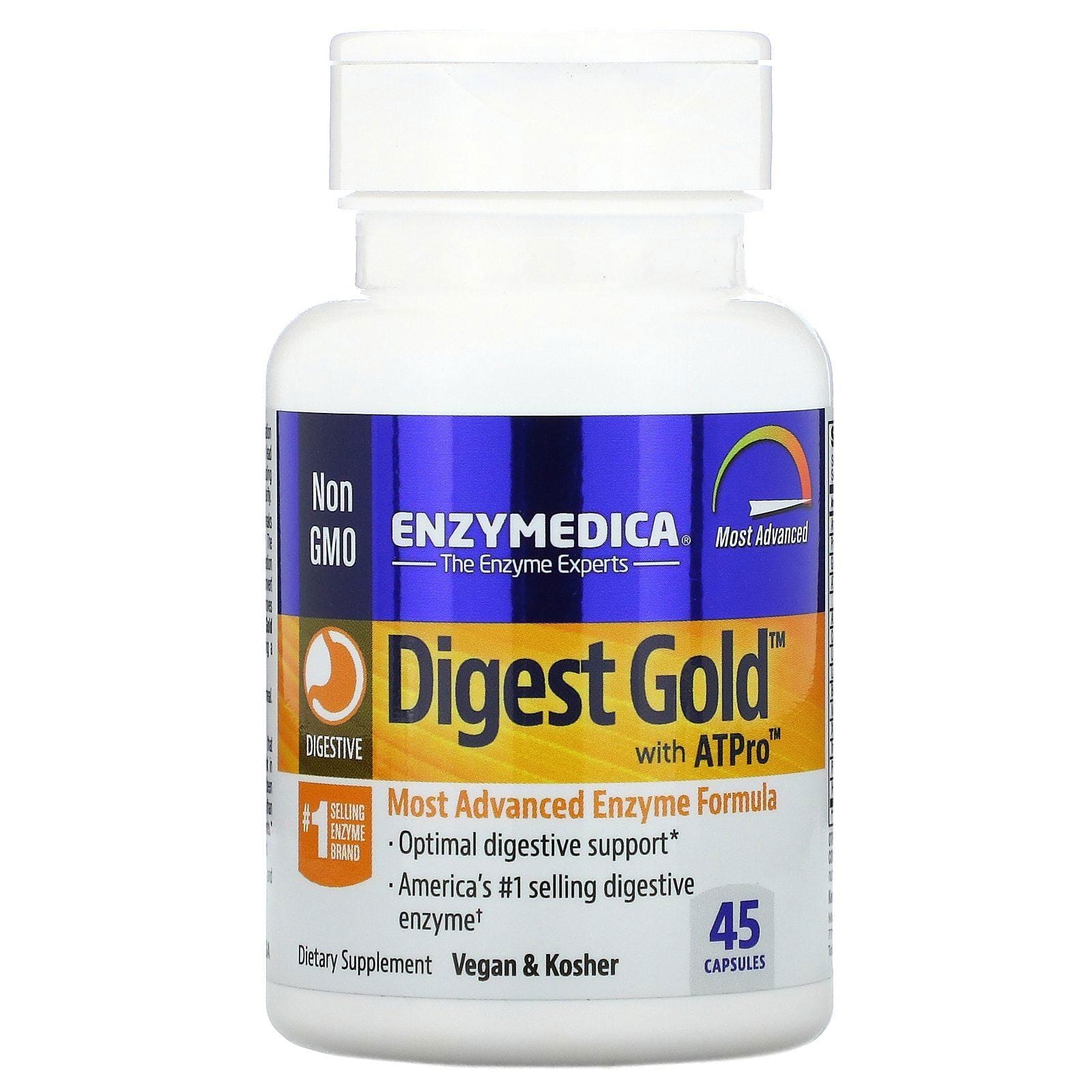 Enzymedica, Digest Gold con ATPro, 45 cápsulas