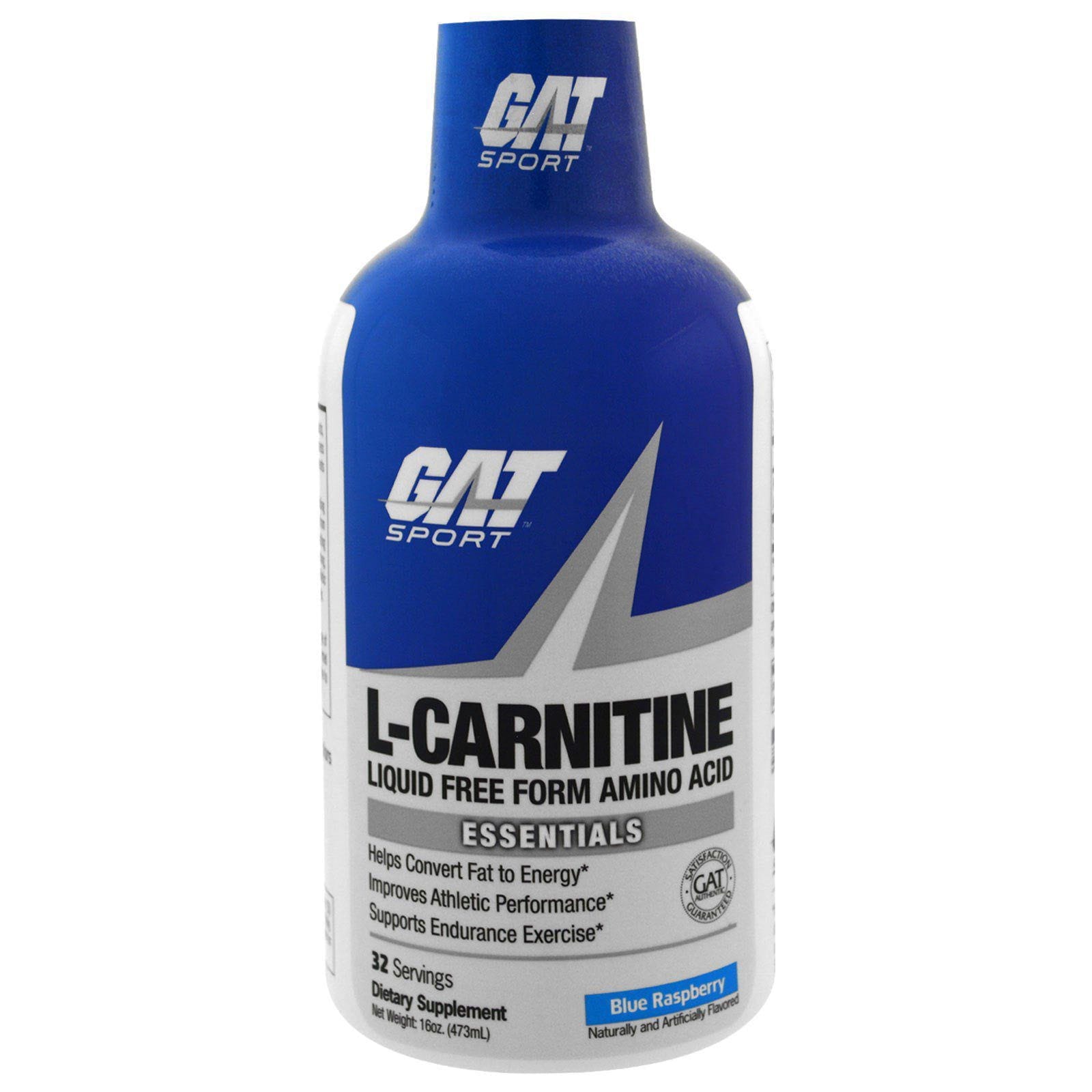 GAT, L-Carnitine, Amino Acid, Free Form, Blue Raspberry, 16 oz (473 ml)