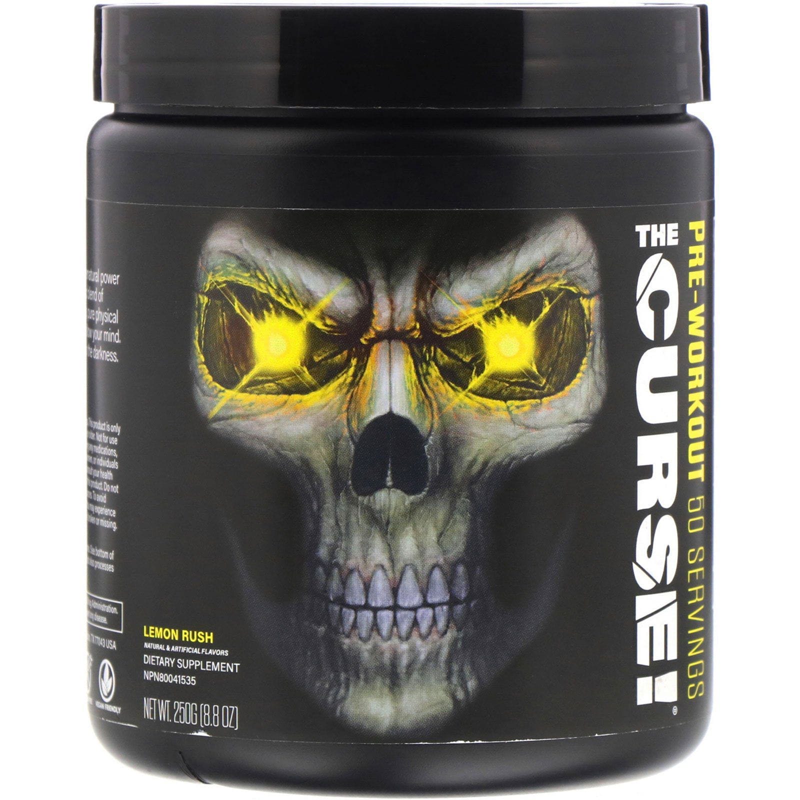 JNX Sports, The Curse, Suplemento preentrenamiento, Lemon Rush, 250 g (8,8 oz. líq.)