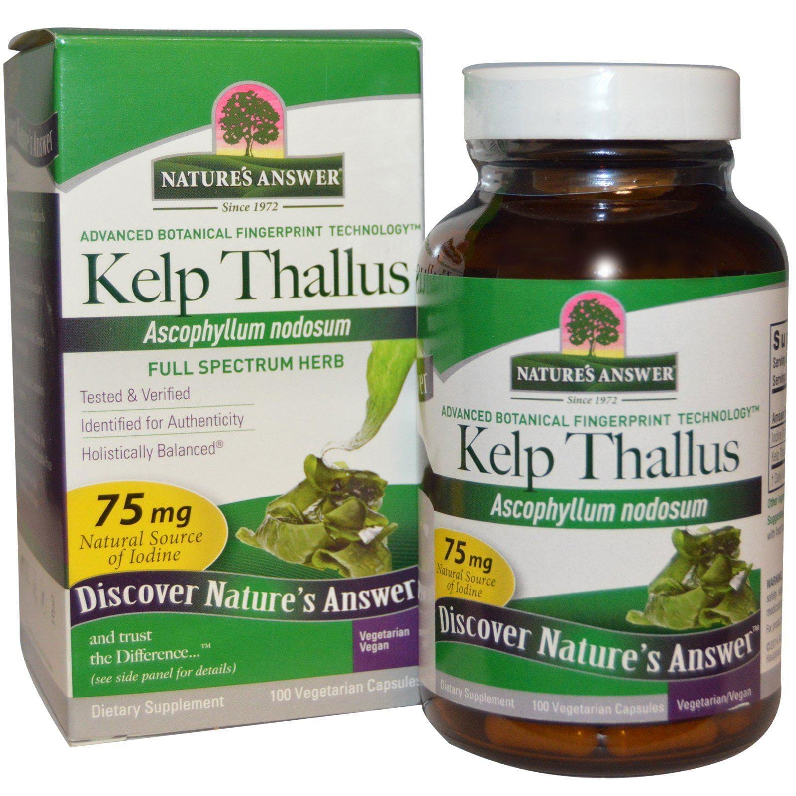 Nature's Answer, Quelpo talo, 75 mg, 100 cápsulas vegetarianas