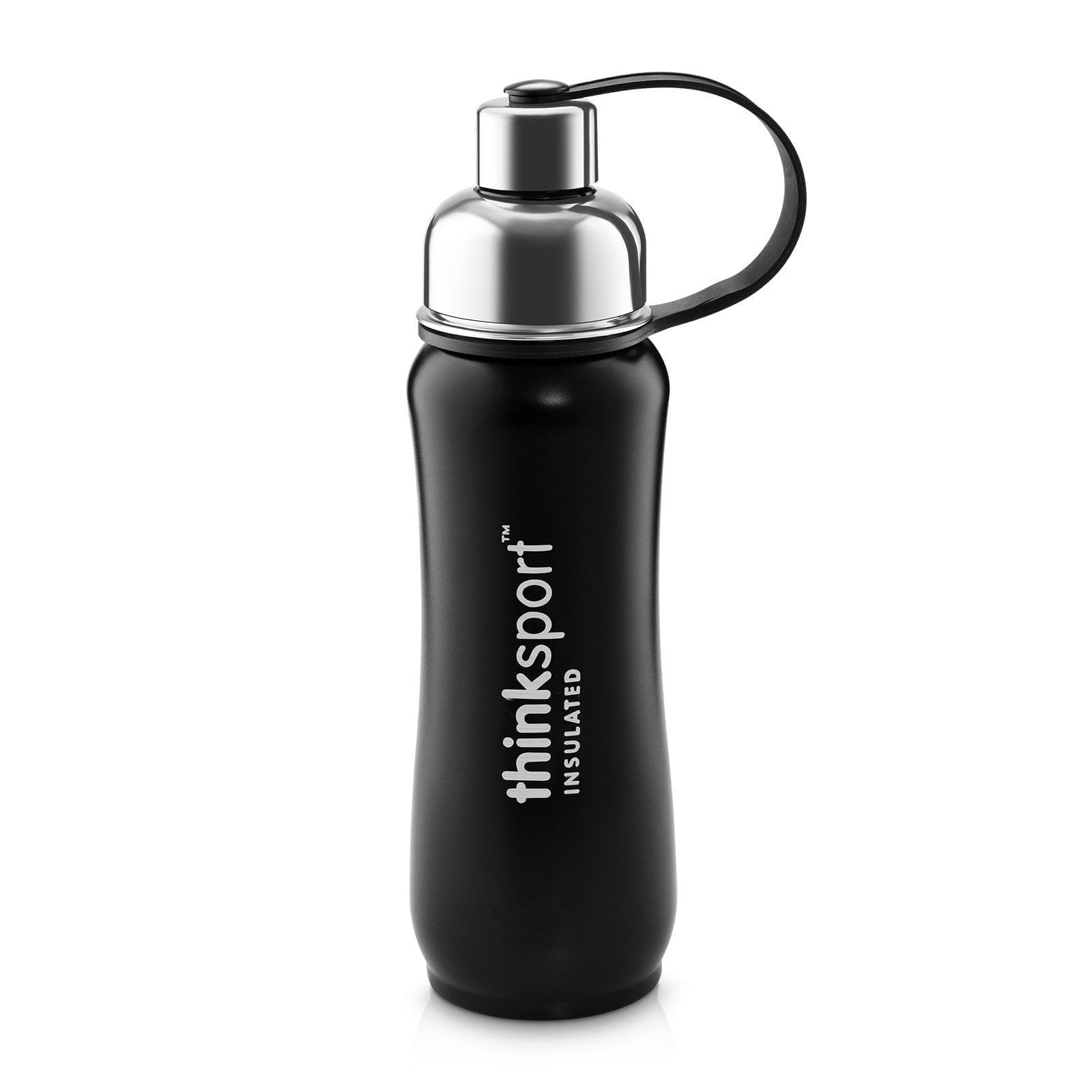 Think, Thinksport, botella deportiva aislada, negro, 17 oz (500 ml)