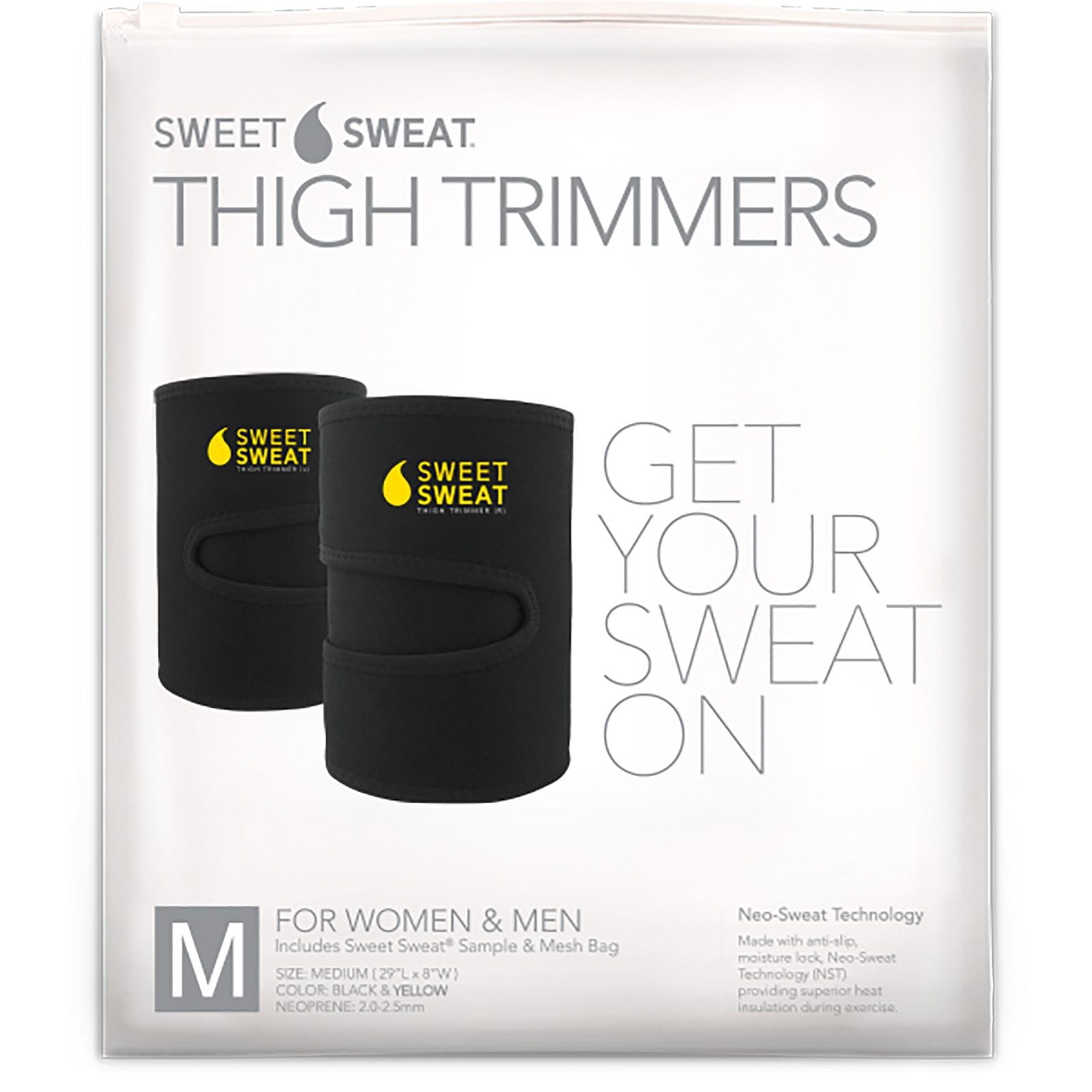 Sports Research, Sweet Sweat Thigh Trimmers, Medium, Yellow, 1 Pair