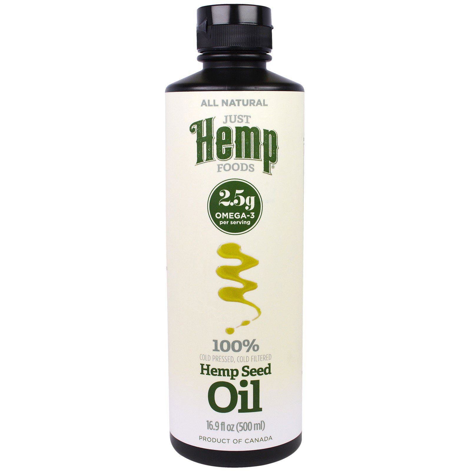 Just Hemp Foods, Aceite 100 % de semillas de cáñamo, prensado en frío, 16.9 fl oz (500 ml)
