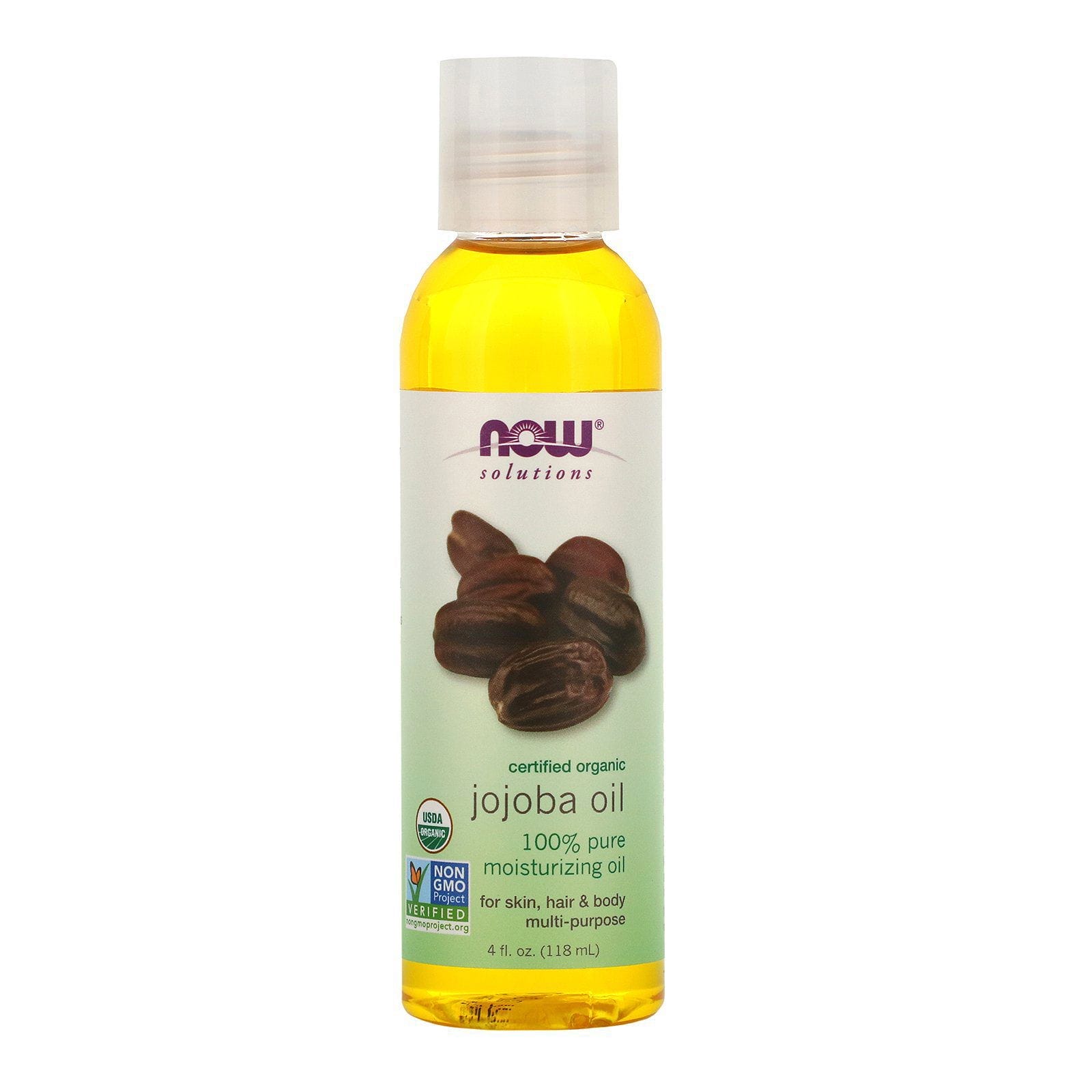 Now Foods, Solutions, Aceite de Jojoba, Orgánico Certificado,4 fl oz (118 ml)