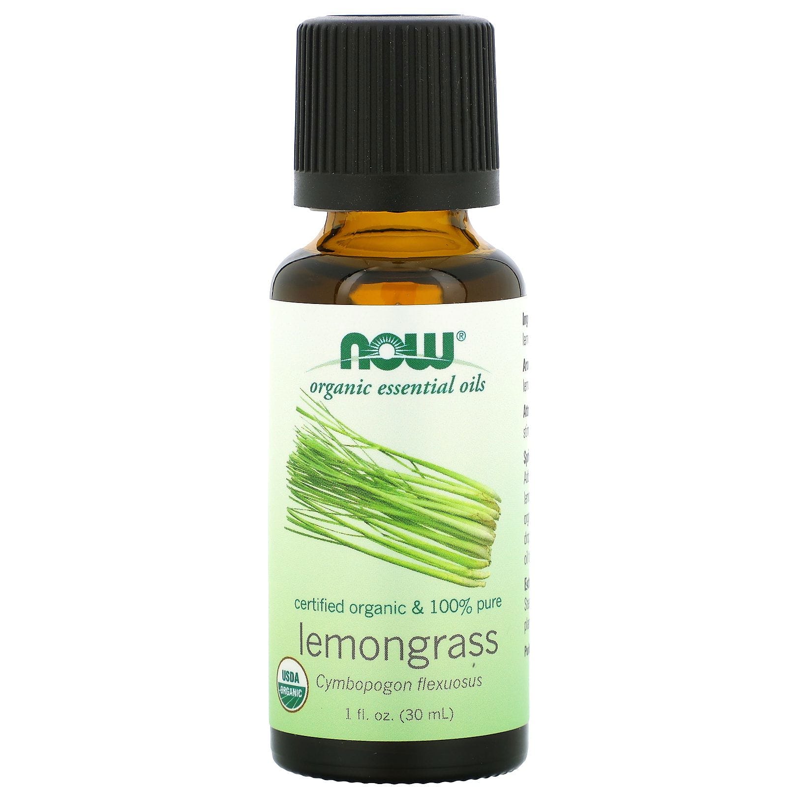 Now Foods, Aceites esenciales orgánicos, Limoncillo, 30 ml (1 oz líq.)