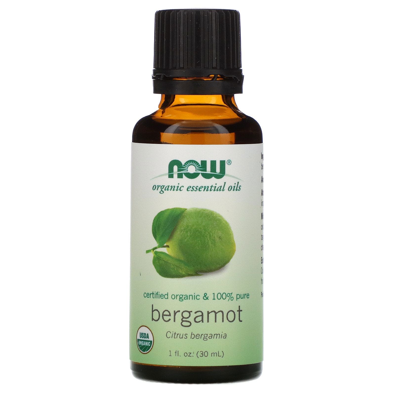 Now Foods, Aceites esenciales orgánicos, bergamota, 1 fl. Oz (30 ml)