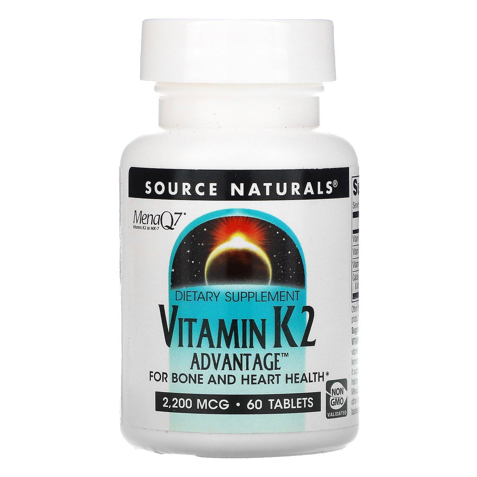 Source Naturals, Vitamina K2 Advantage, 2200 mcg, 60 comprimidos