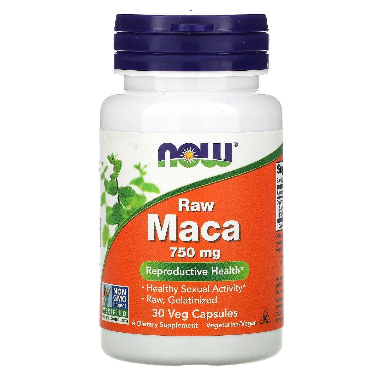 Now Foods, Maca cruda, 750 mg, 30 cápsulas vegetales