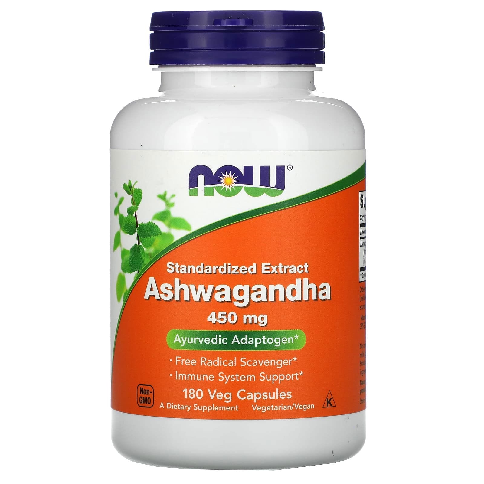 NOW Foods, Extracto estandarizado de ginseng indio, 450 mg, 180 cápsulas vegetales