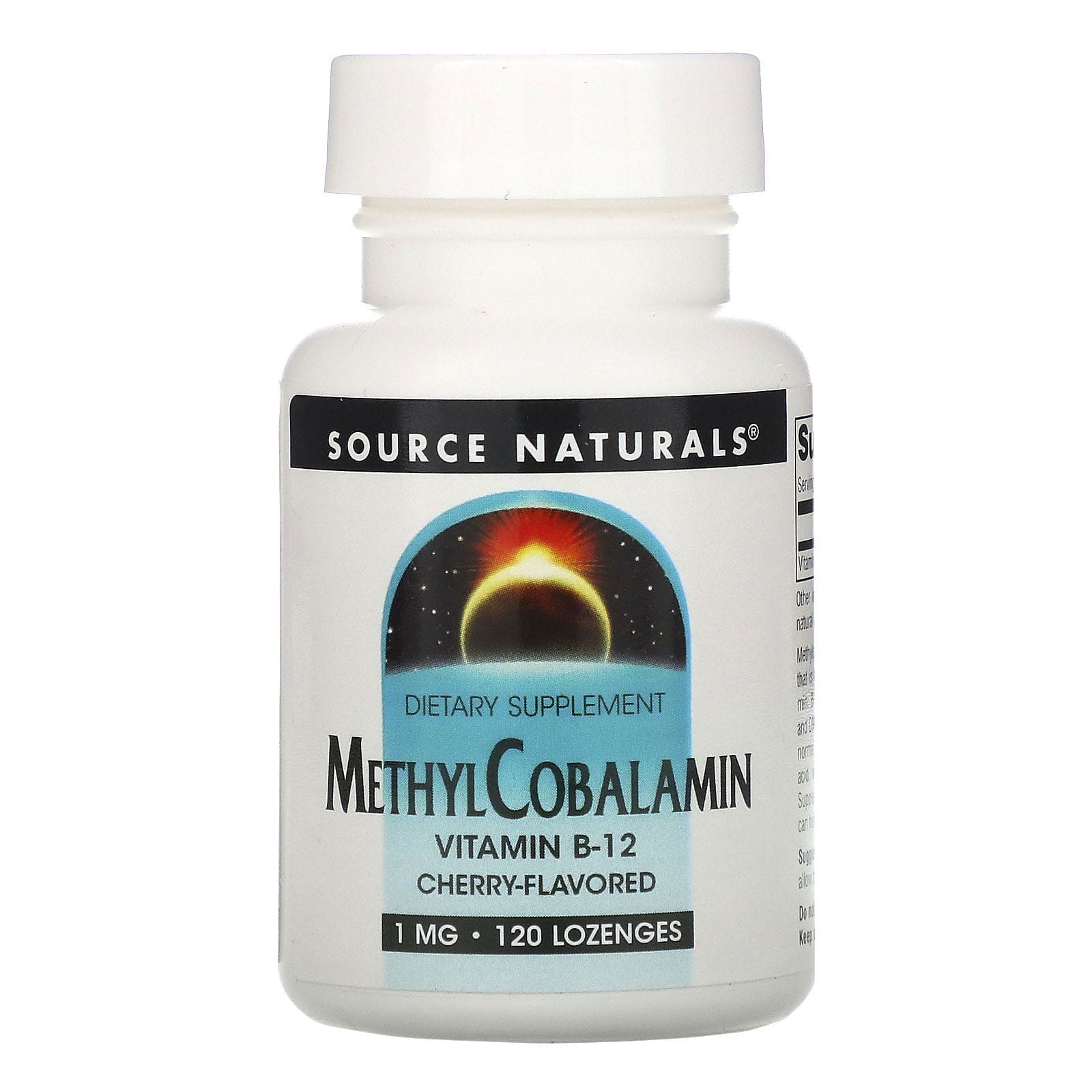 Source Naturals, Metilcobalamina, Vitamina B12, Cereza, 1 mg, 120 pastillas