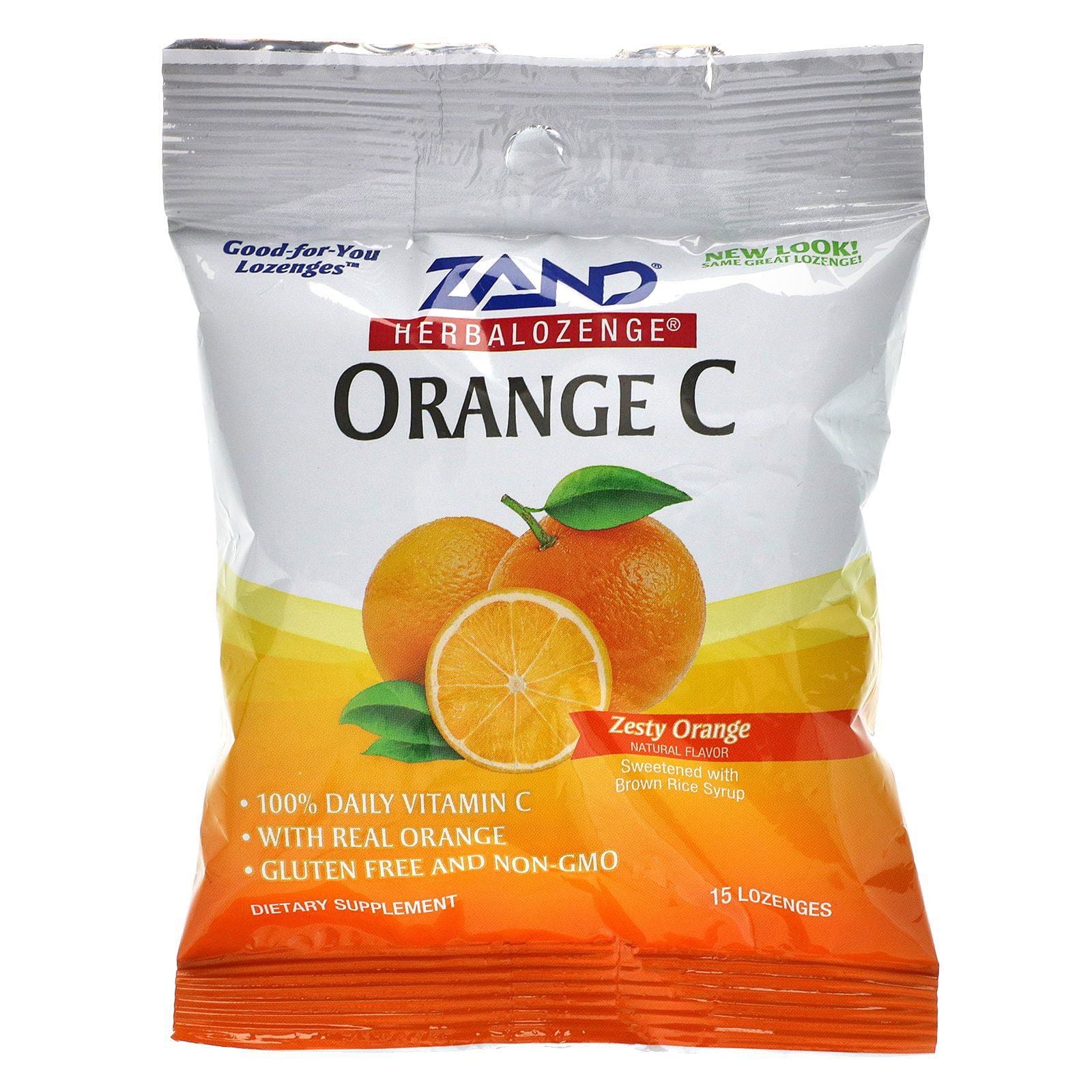 Zand, Orange C, Herbalozenge, Sabrosa Naranja, 15 Pastillas