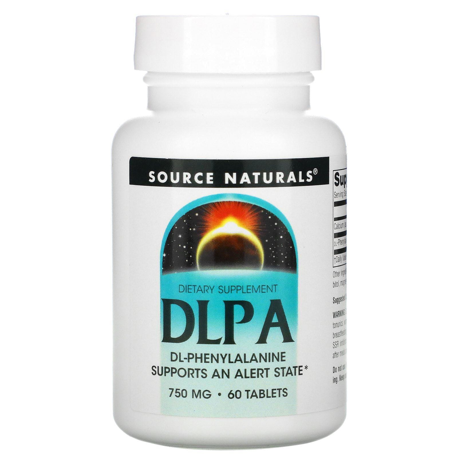 Source Naturals, DLPA, 750 mg, 60 Comprimidos