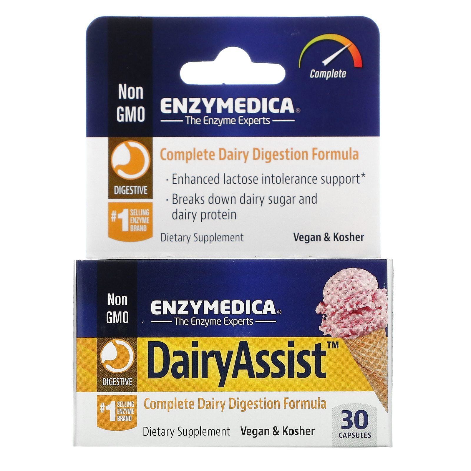 Enzymedica, DairyAssist, 30 cápsulas