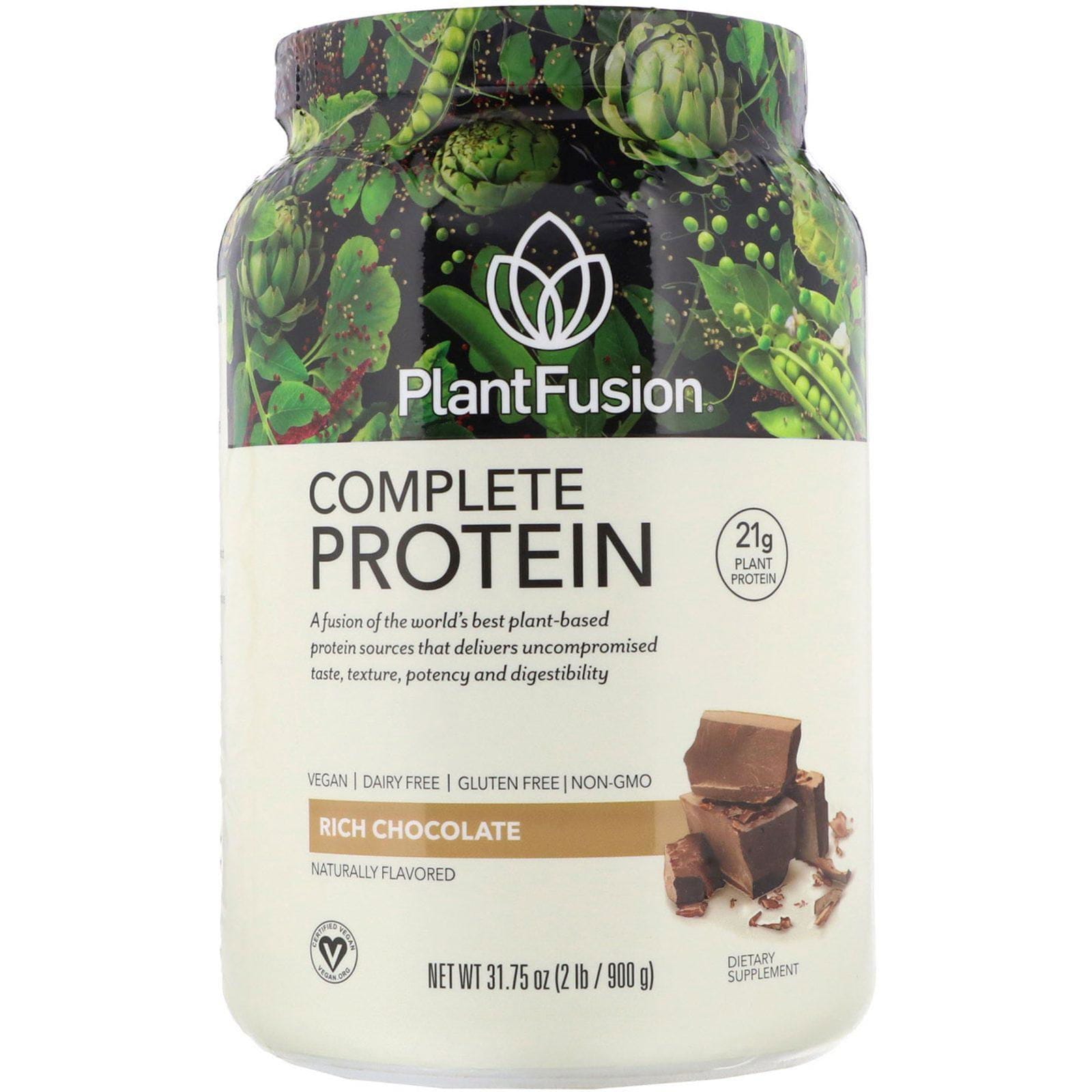 PlantFusion, Proteína completa, Chocolate intenso, 900 g (2 lb)