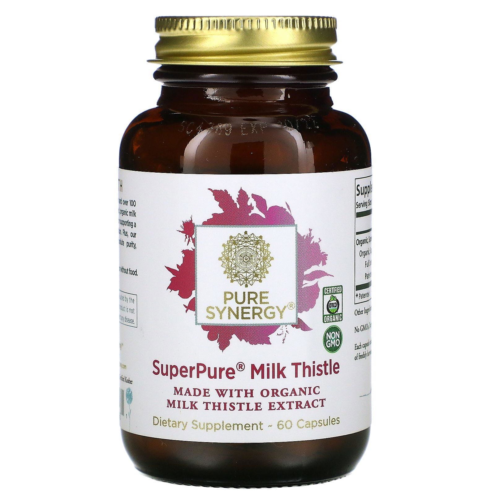 Pure Synergy, SuperPure, Extracto orgánico de cardo mariano, 60 cápsulas