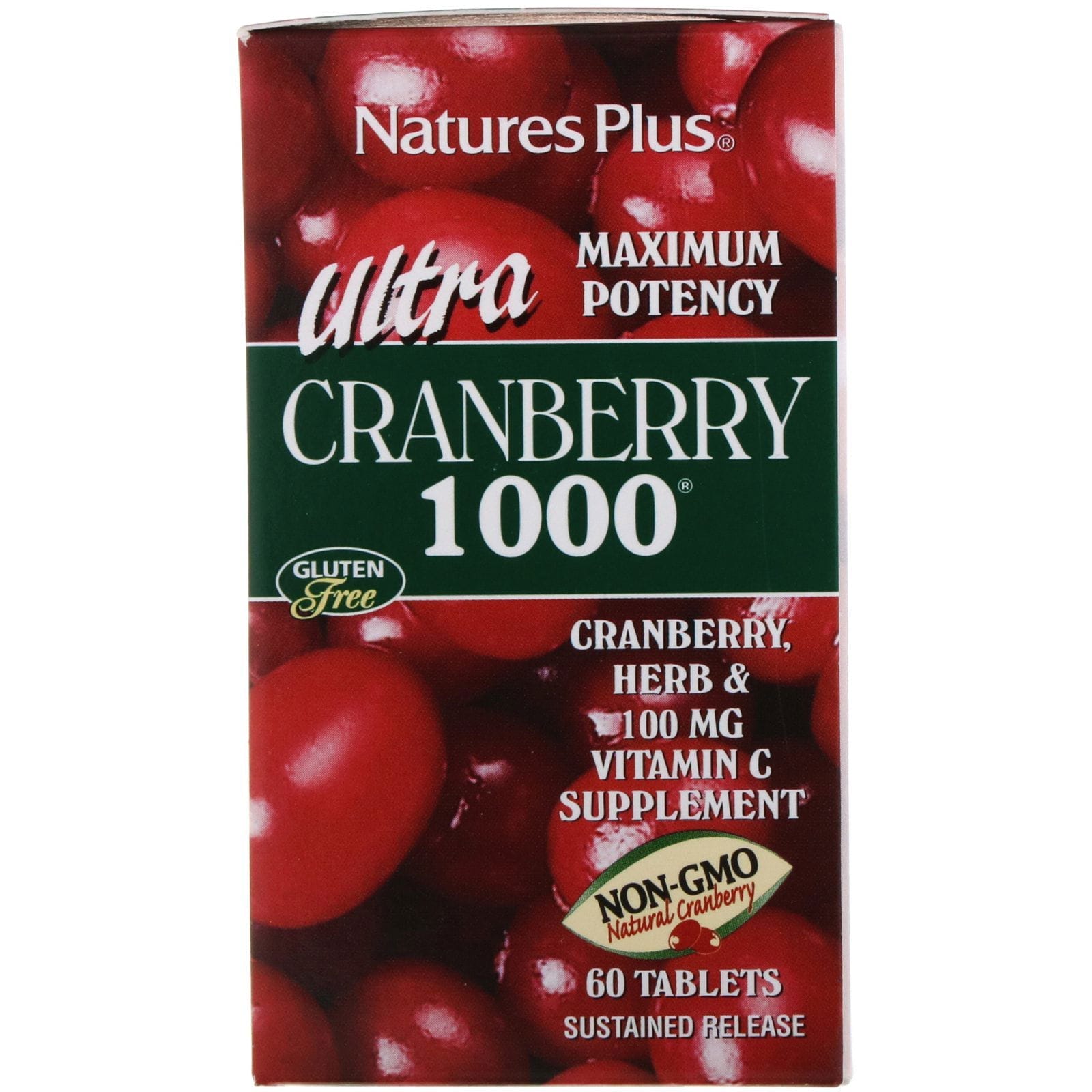 Nature's Plus, Ultra Cranberry 1000, 60 pastillas