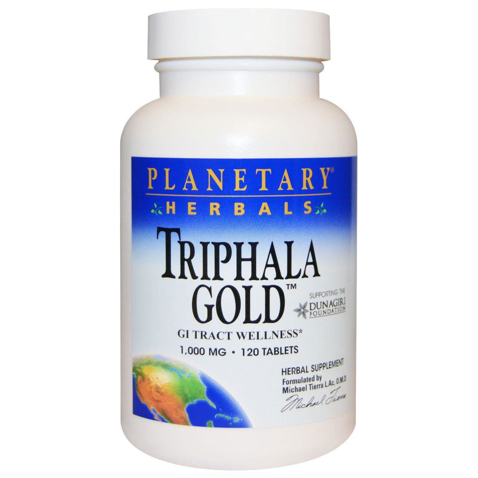 Planetary Herbals, Triphala Gold, Bienestar del tracto gastrointestinal, 1,000 mg, 120 comprimidos