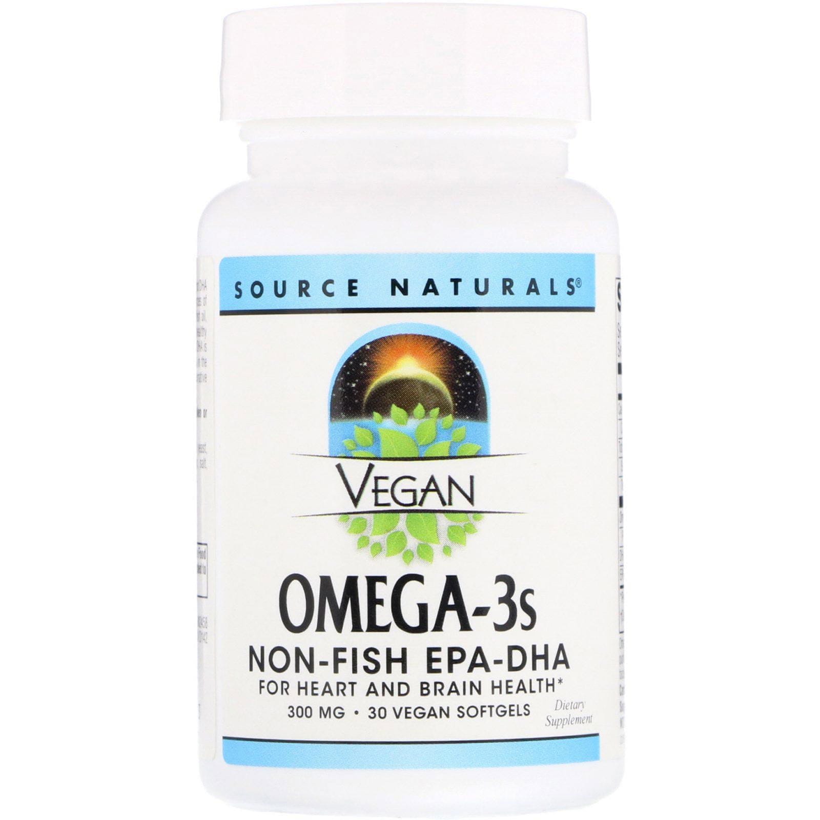 Source Naturals, Vegan Omega-3s EPA-DHA, 300 mg, 30 cápsulas blandas veganas
