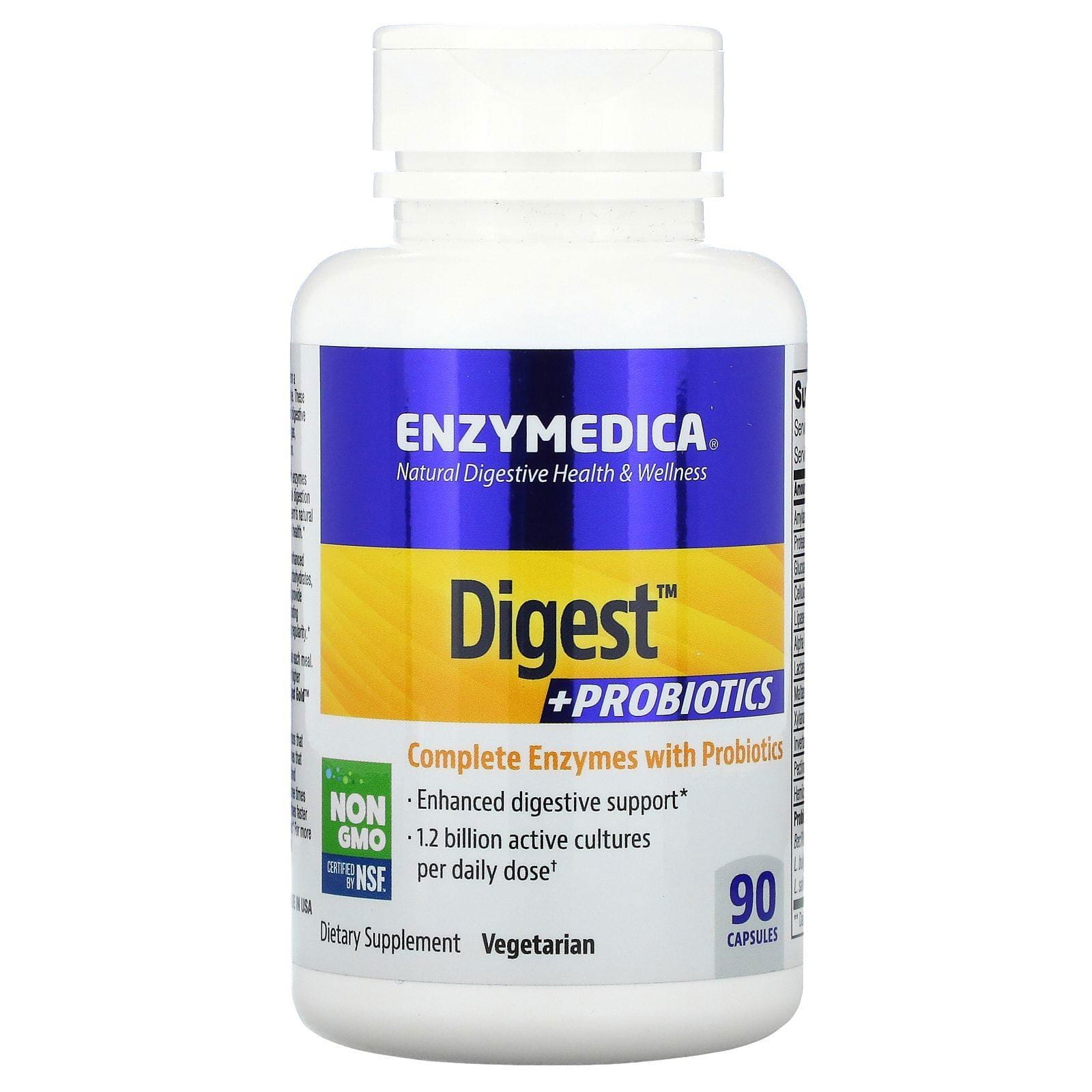 Enzymedica, Digest con probióticos, 90 cápsulas