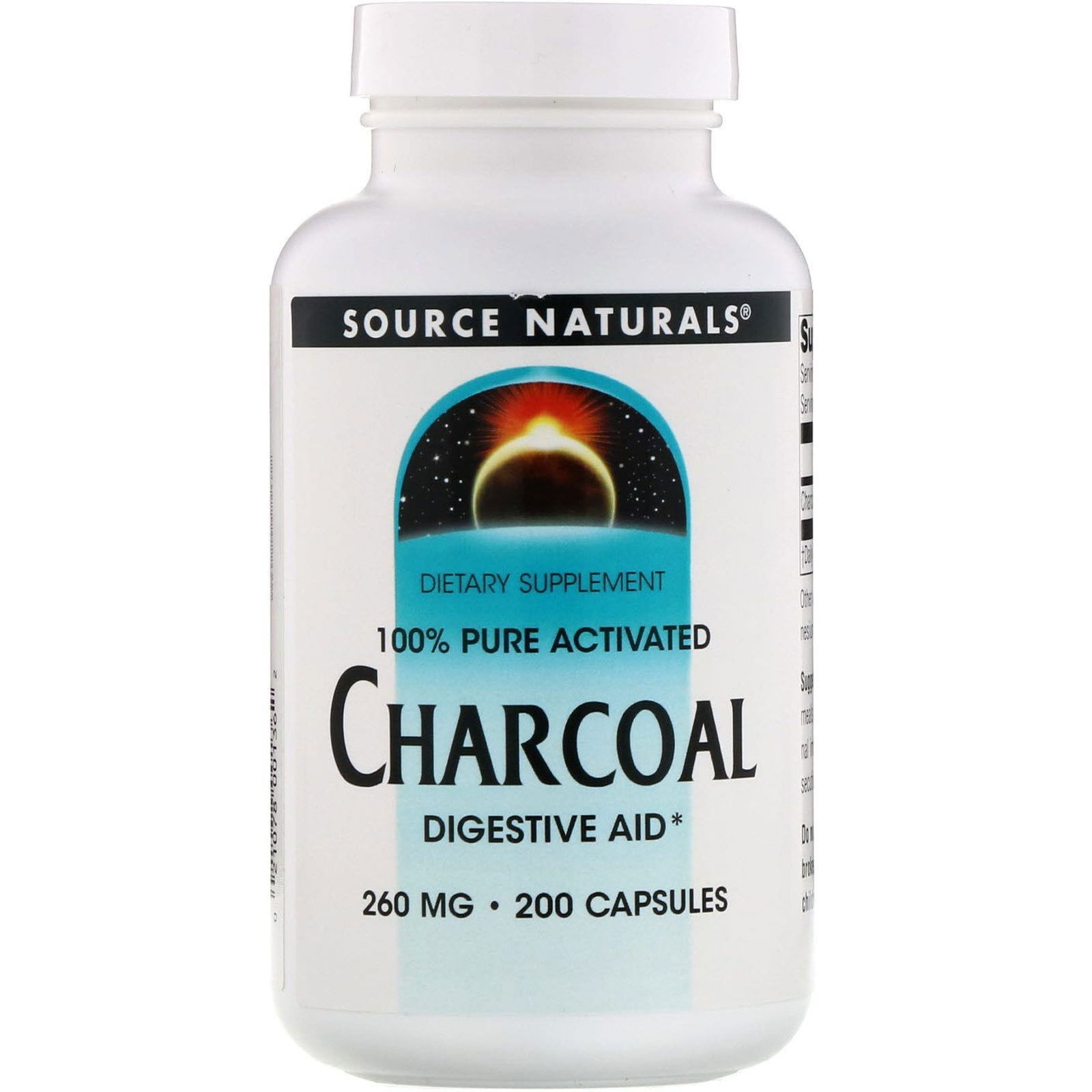 Source Naturals, Carbón, 260 mg, 200 cápsulas