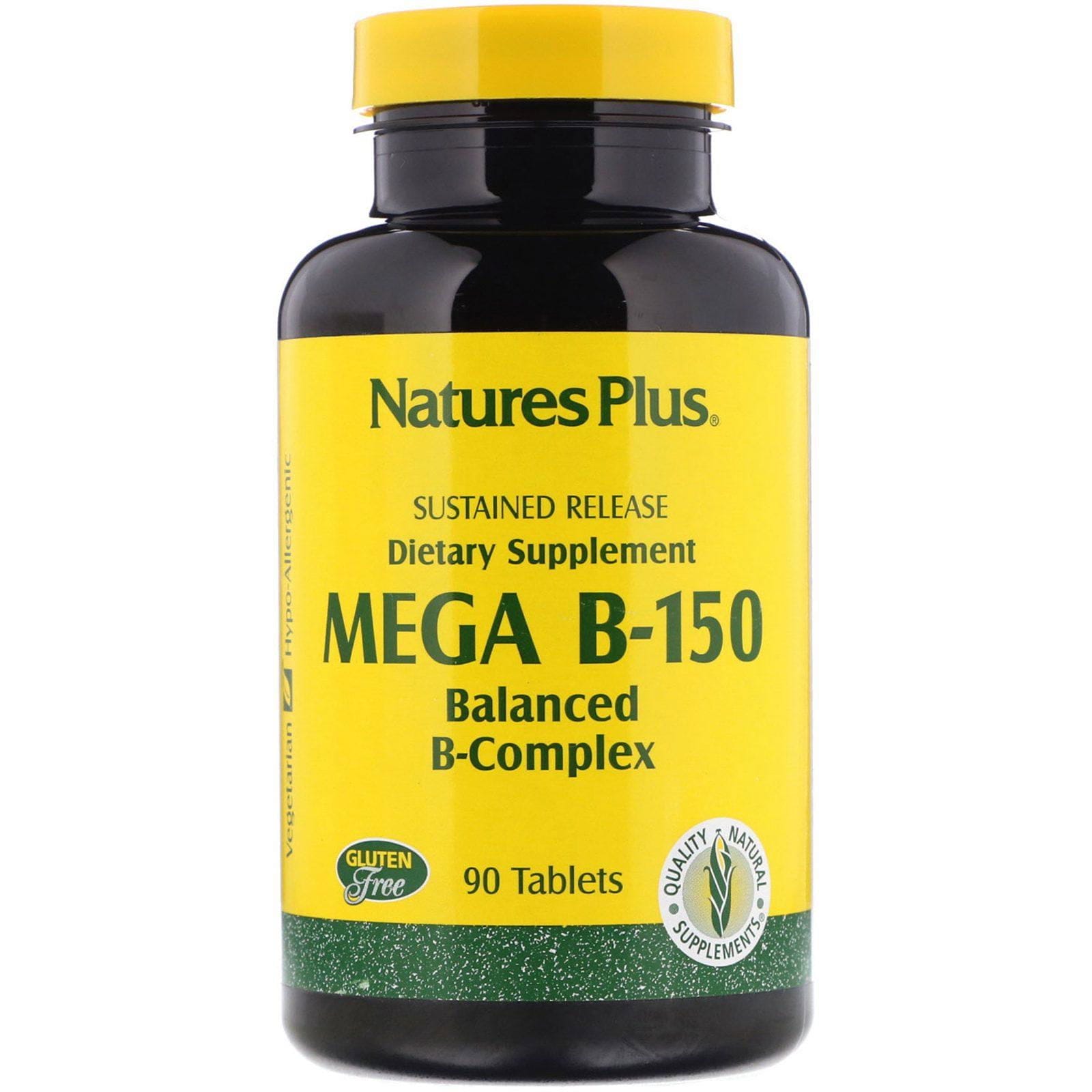 Nature's Plus, Mega B-150, Balanced B-Complex, 90 Tabletas