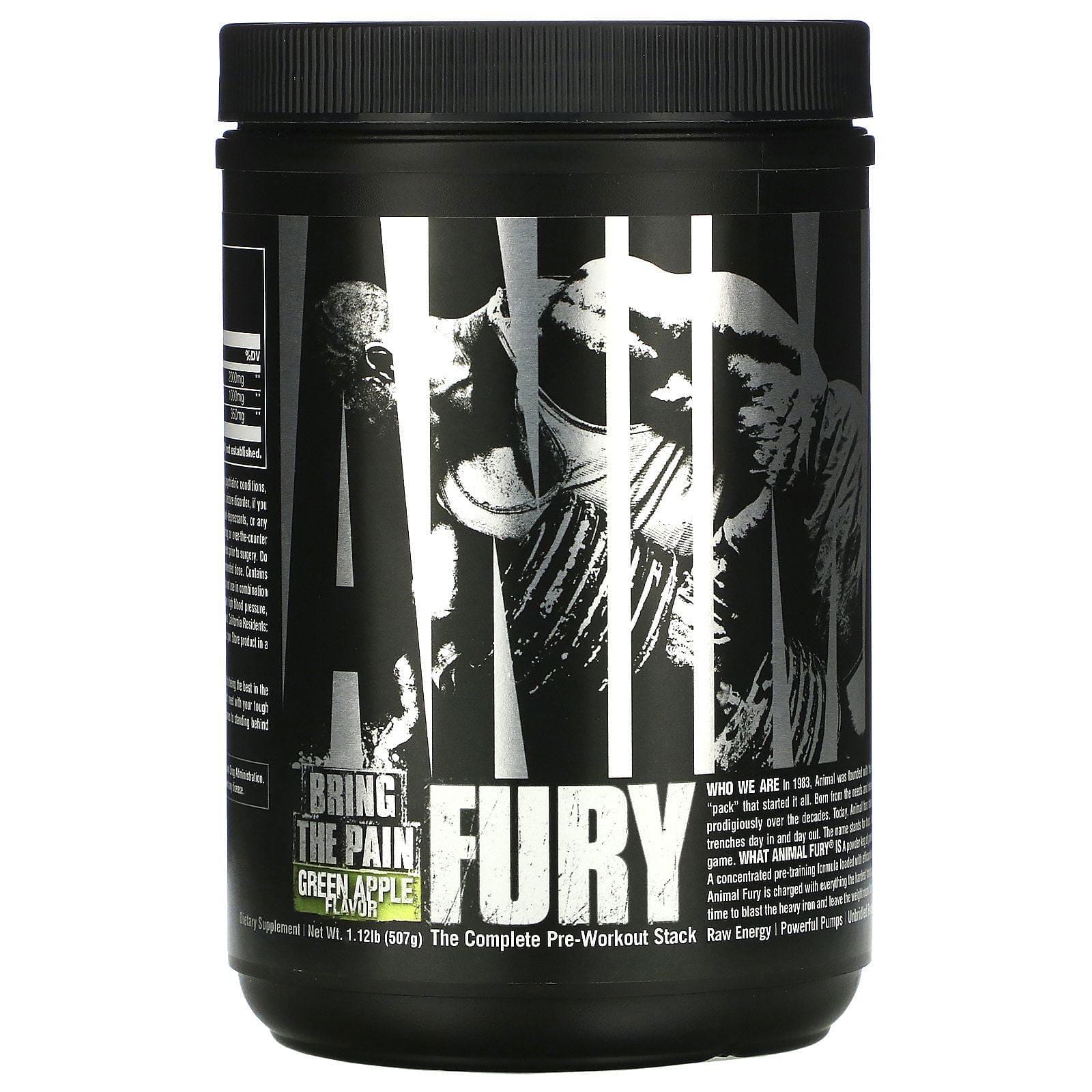 Universal Nutrition, Animal Fury, Green Apple, 495.9 g