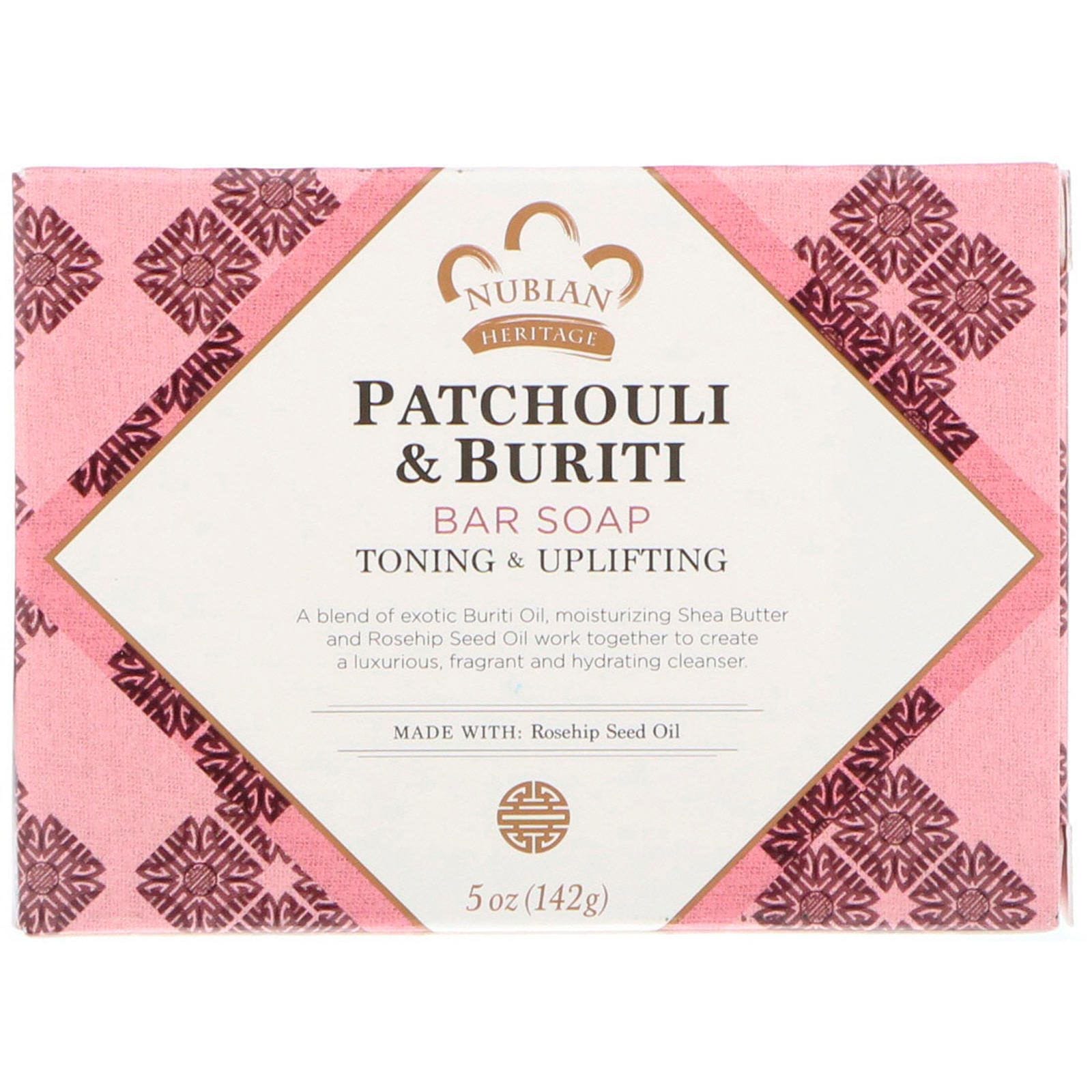 Nubian Heritage, Barra de jabón con pachuli y burití, 141 g (5 oz)