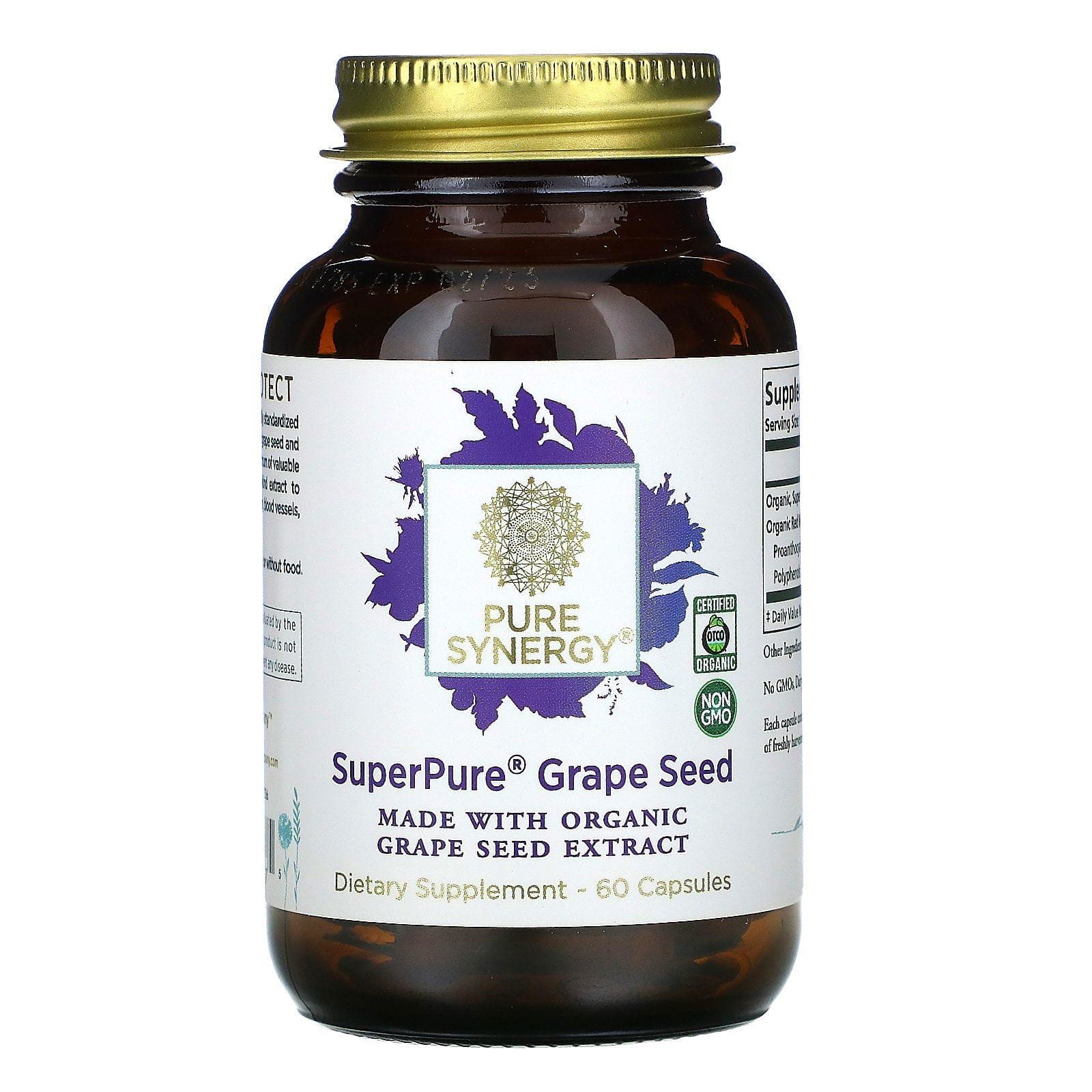 Pure Synergy, SuperPure, Semilla de uva, 60 cápsulas