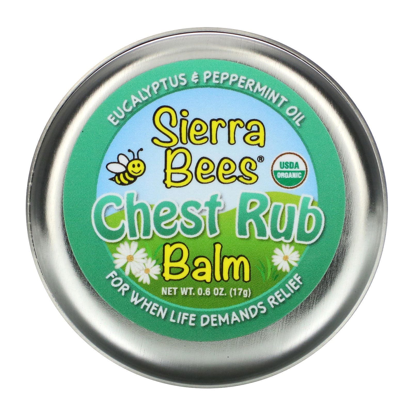 Sierra Bees, Bálsamo para el pecho, Eucalipto y menta, 17 g (0,6 oz)