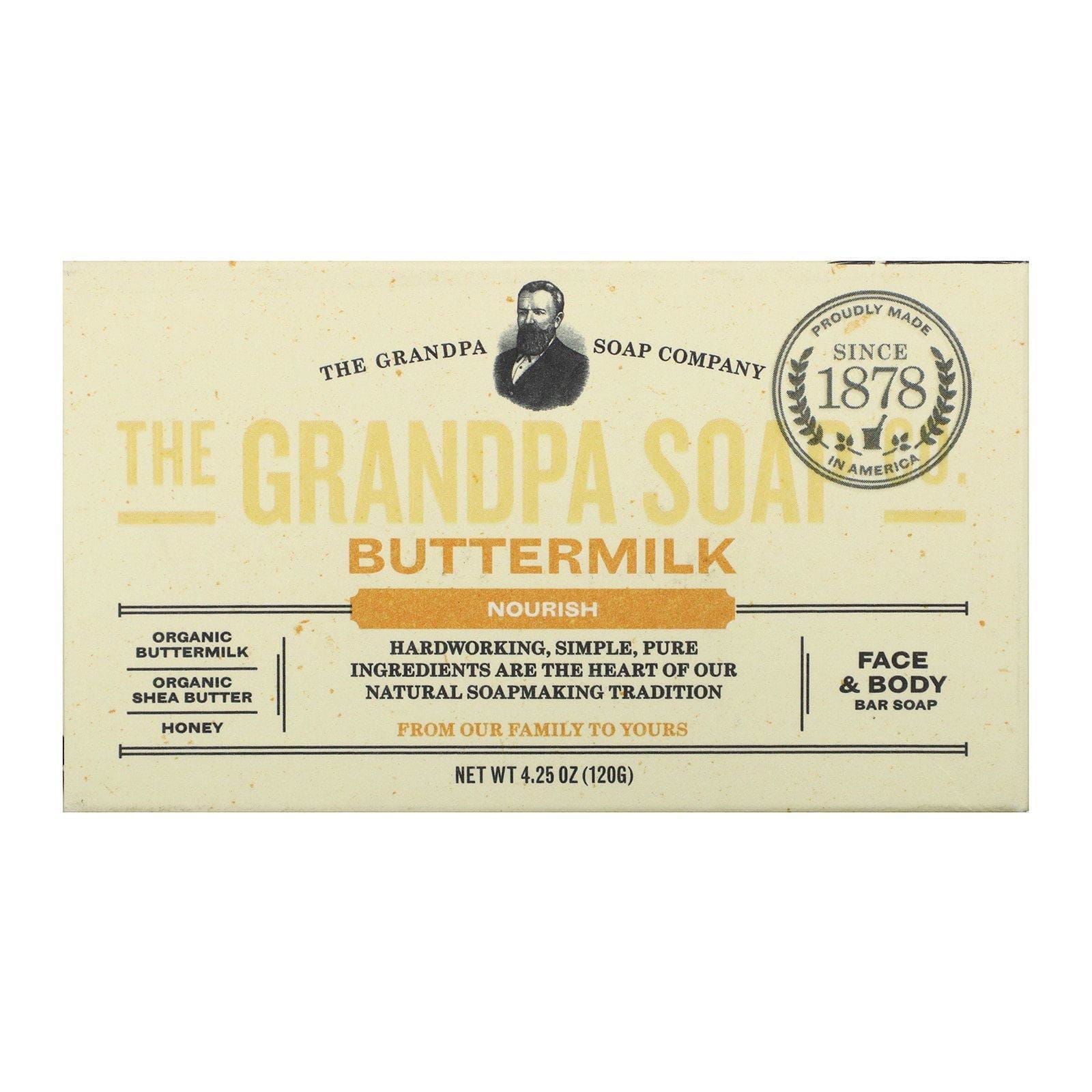 Grandpa's, Jabón en barra para la cara y el cuerpo, nutritivo, suero de leche, 4.25 onzas (120 g)