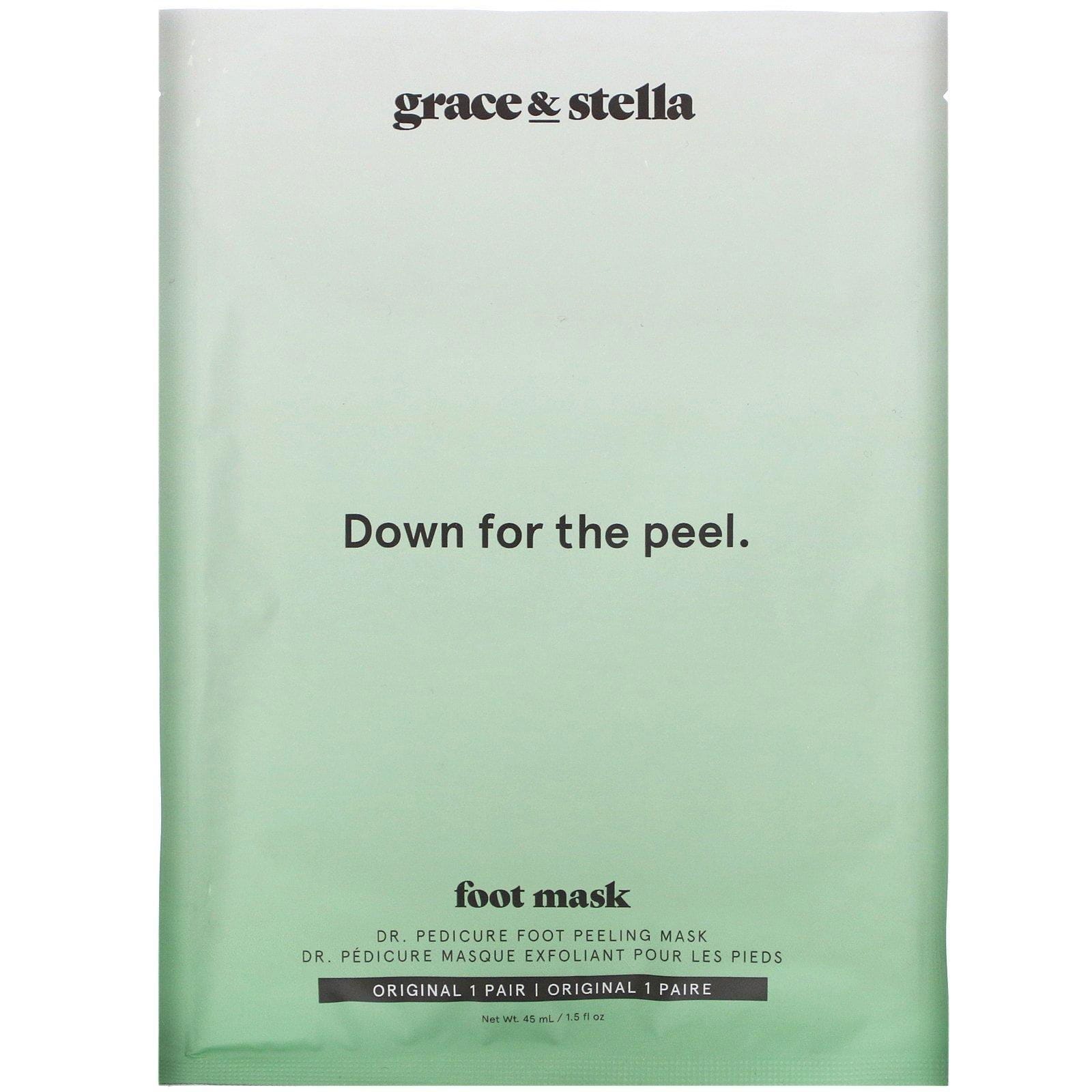 Grace & Stella, Dr. Pedicuro, Mascarilla exfoliante para pies, Original, 1 par