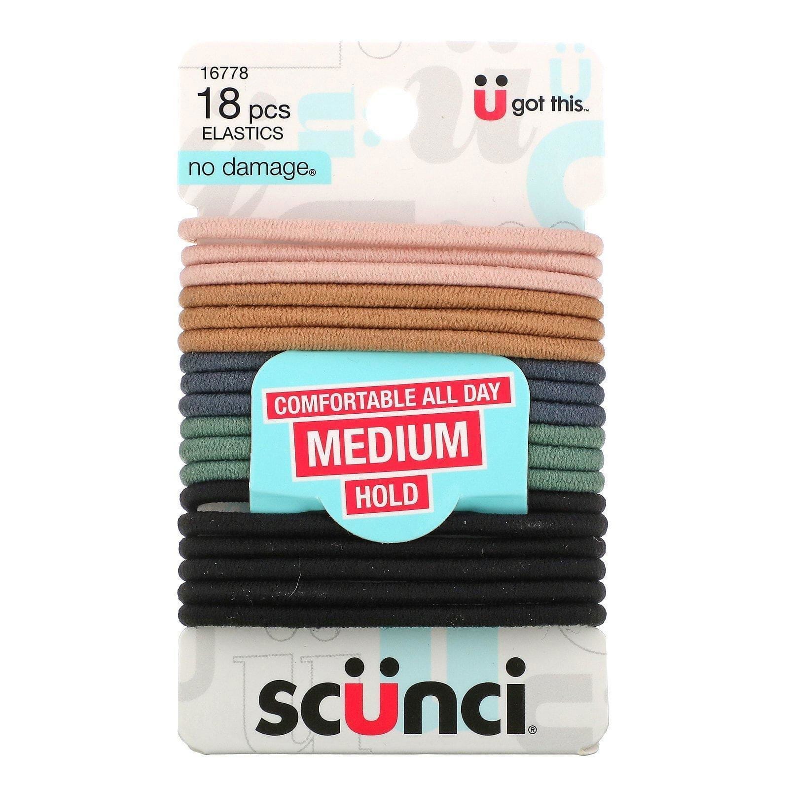 Scunci, Bandas elásticas sin daño, Comodidad todo el día, Ajuste medio, Neutro, 18 piezas