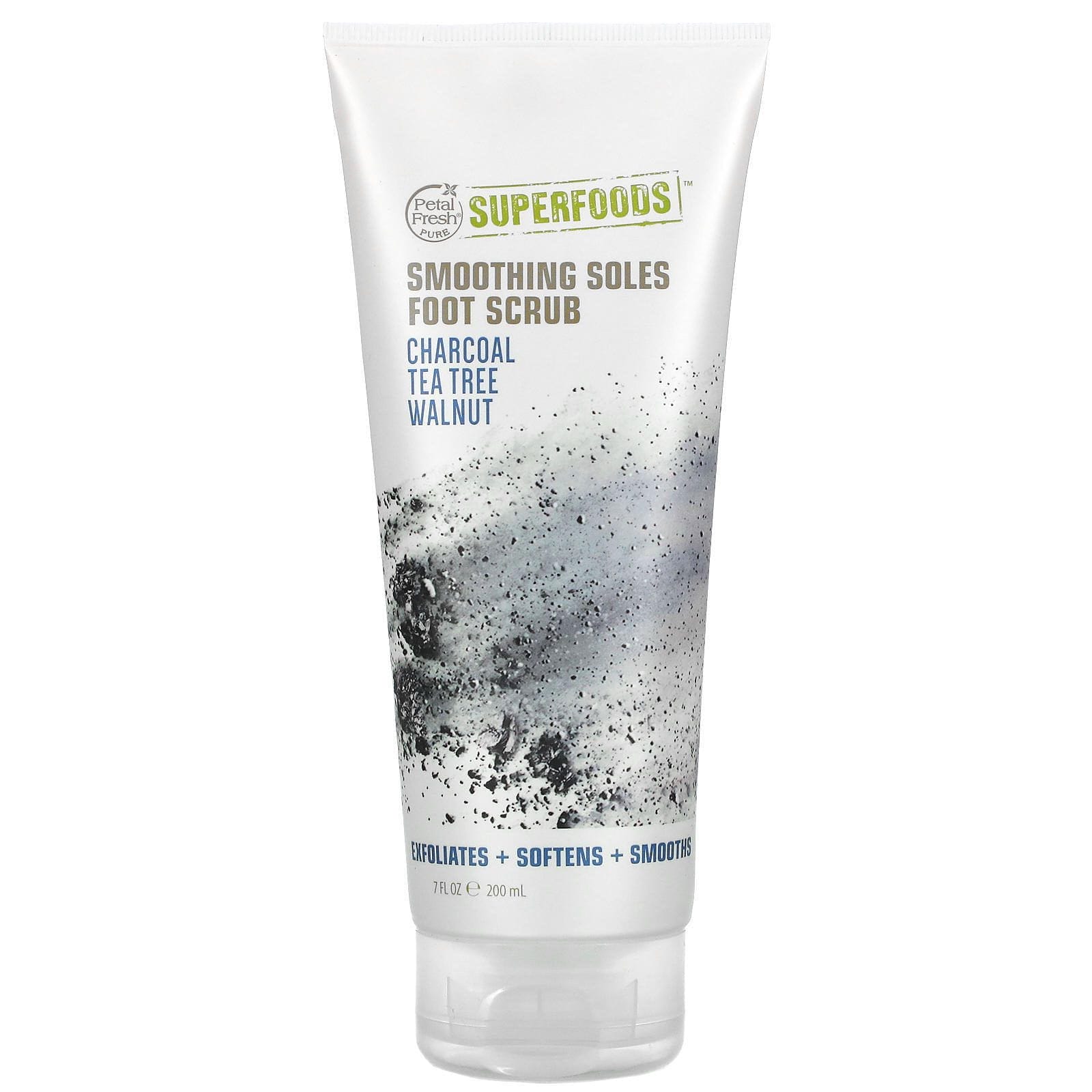 Petal Fresh, Smoothing Soles Foot Scrub, Charcoal, Tea Tree, Walnut, 7 fl oz (200ml)