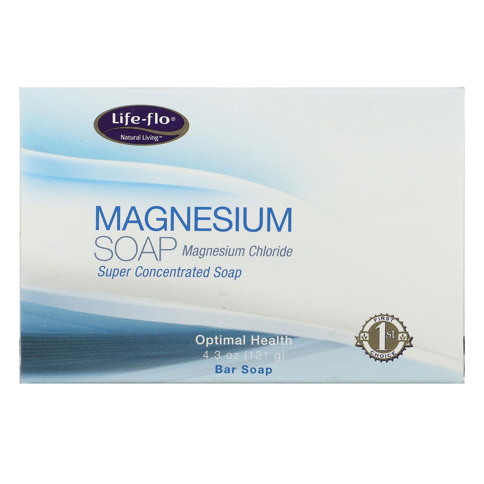 Life-flo, Jabón de magnesio, cloruro de magnesio, barra de jabón súper concentrada, 4,3 oz (121 g)
