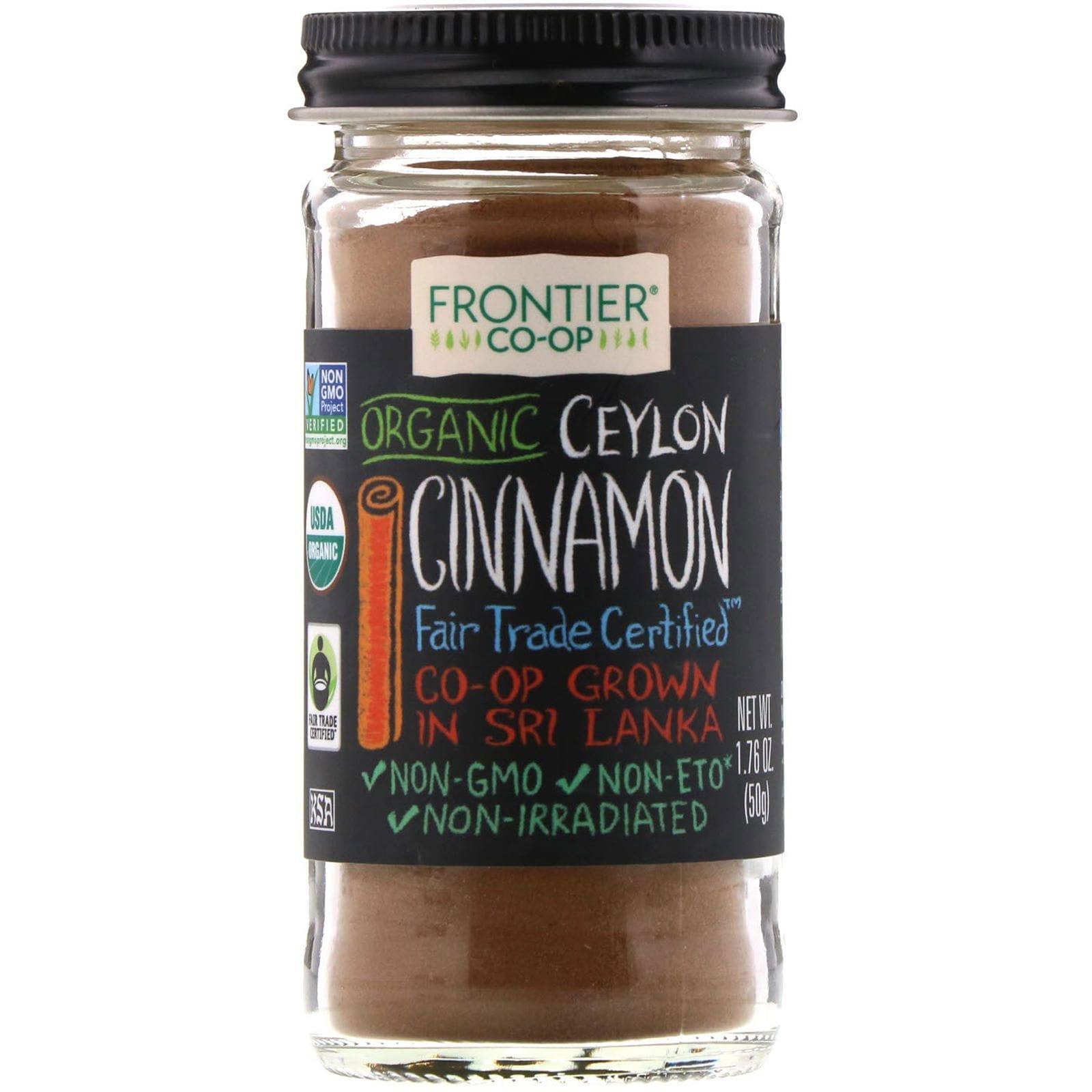 Frontier Natural Products, Canela de Ceilán Organic, molida, 1,76 oz (50 g)