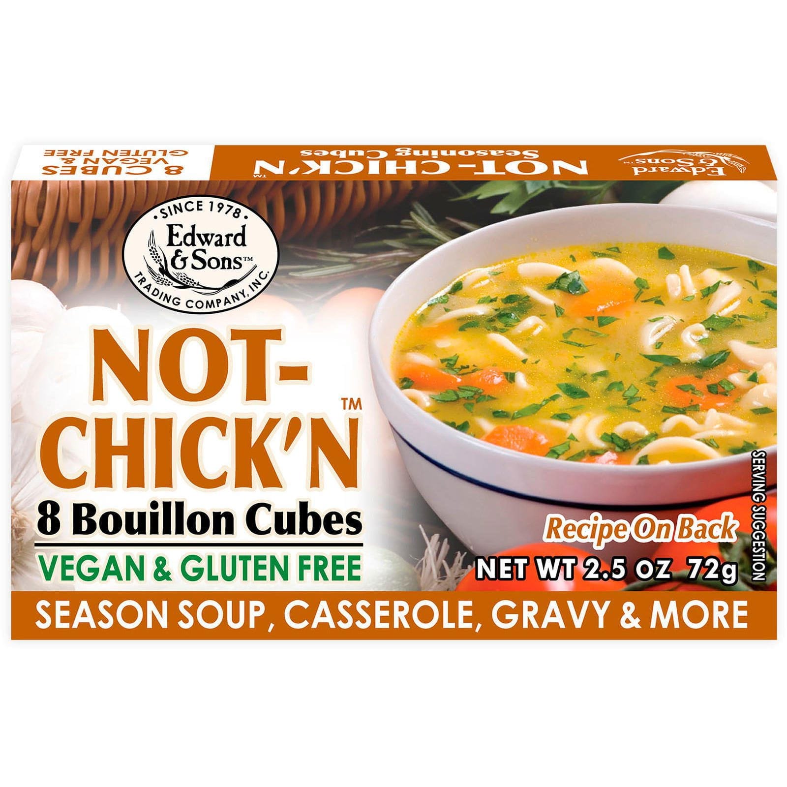 Edward & Sons, Edward & Sons, Not-Chick'n, Bouillon Cubes, 8 Cubes