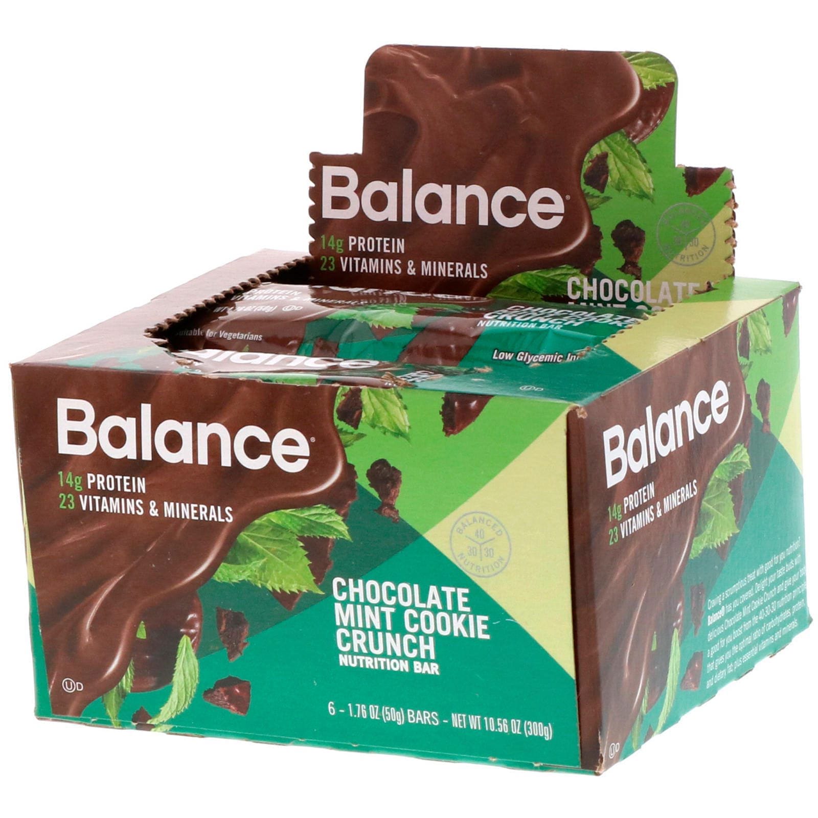 Balance Bar, Barra nutritiva, Menta Chocolate Cookie Crunch, 6 Barras, 1.76 oz (50 g) c/u