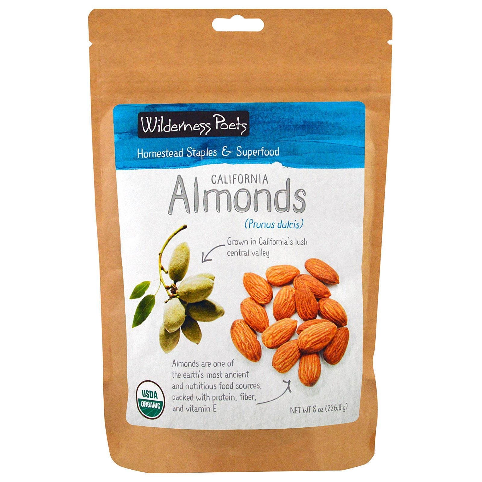 Wilderness Poets, Almendras de california, 8 oz (226,8 g)